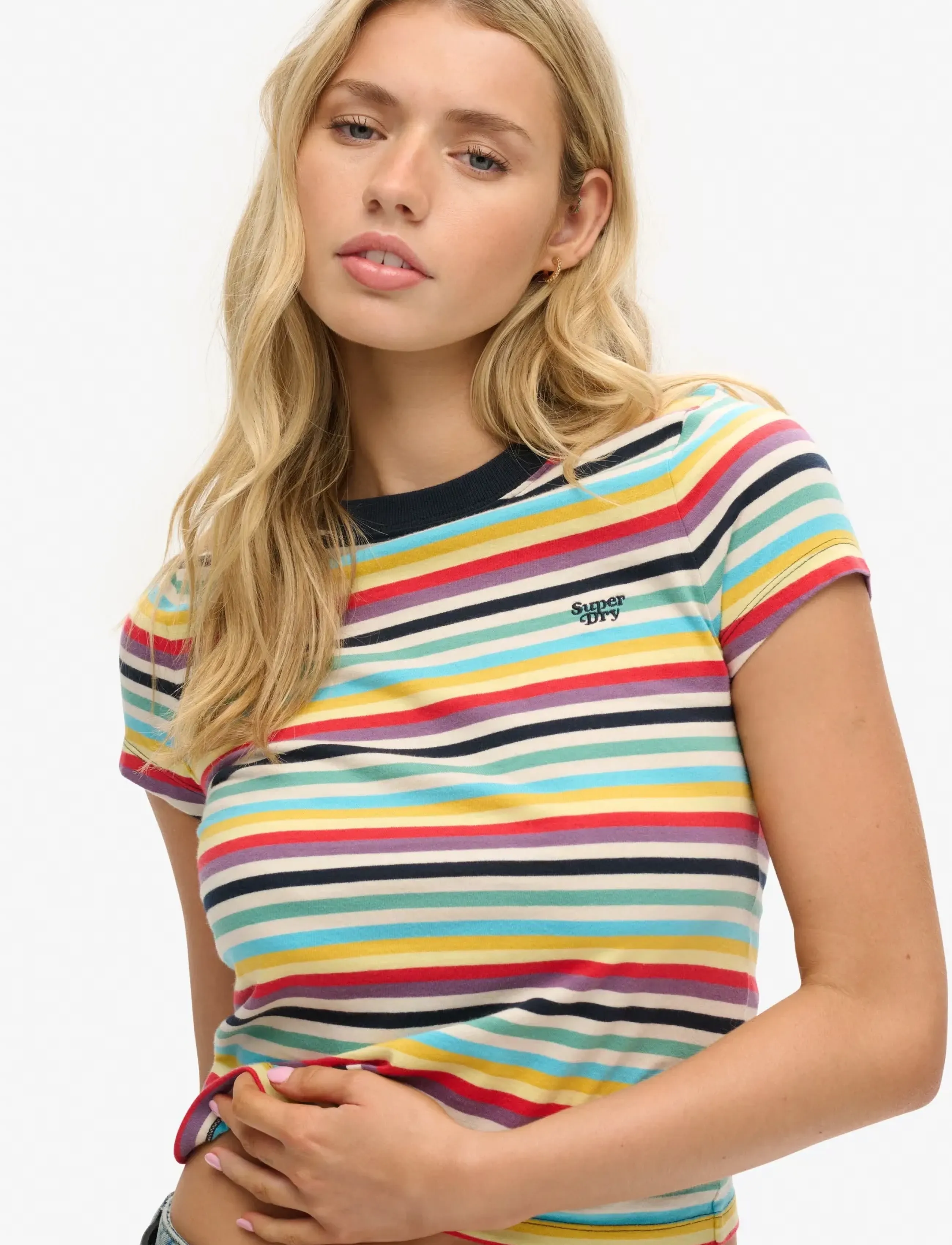 Superdry Vintage Stripe Crop Tee t-shirts dam – bild 3