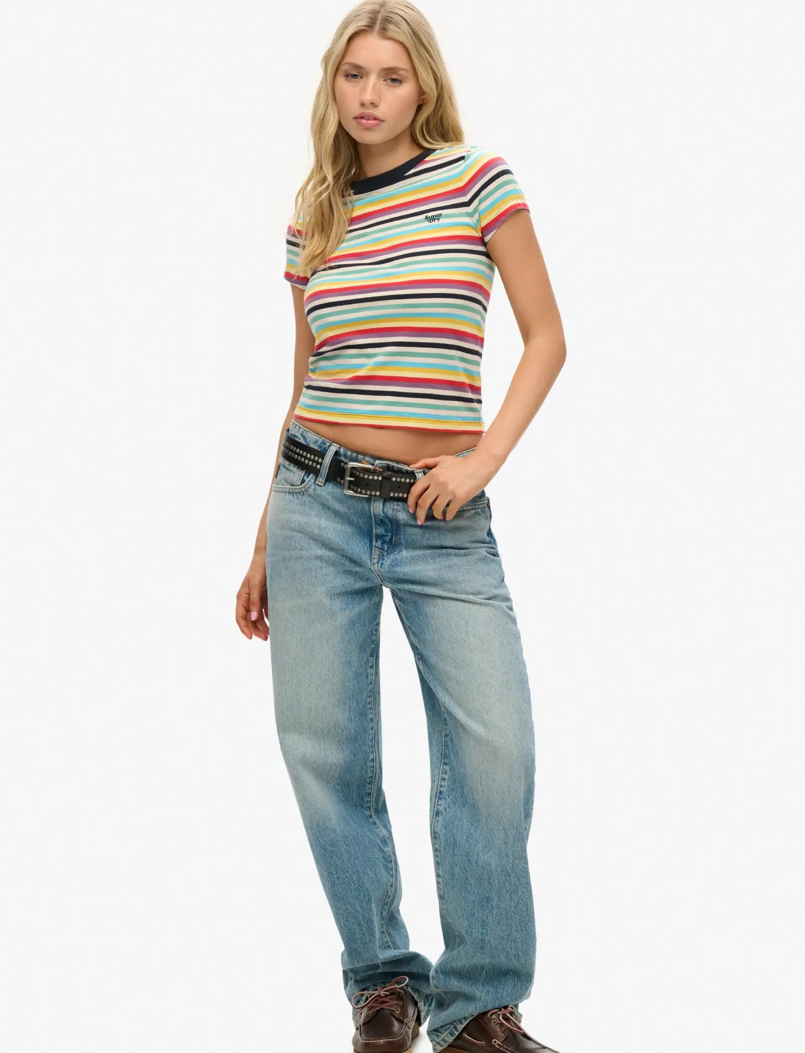 Superdry Vintage Stripe Crop Tee t-shirts dam – bild 4