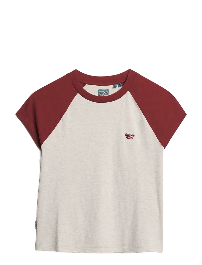 Superdry - ESSENTIAL LOGO RAGLAN SLUB TEE - t-shirts - rich burgundy/glacier grey - 1