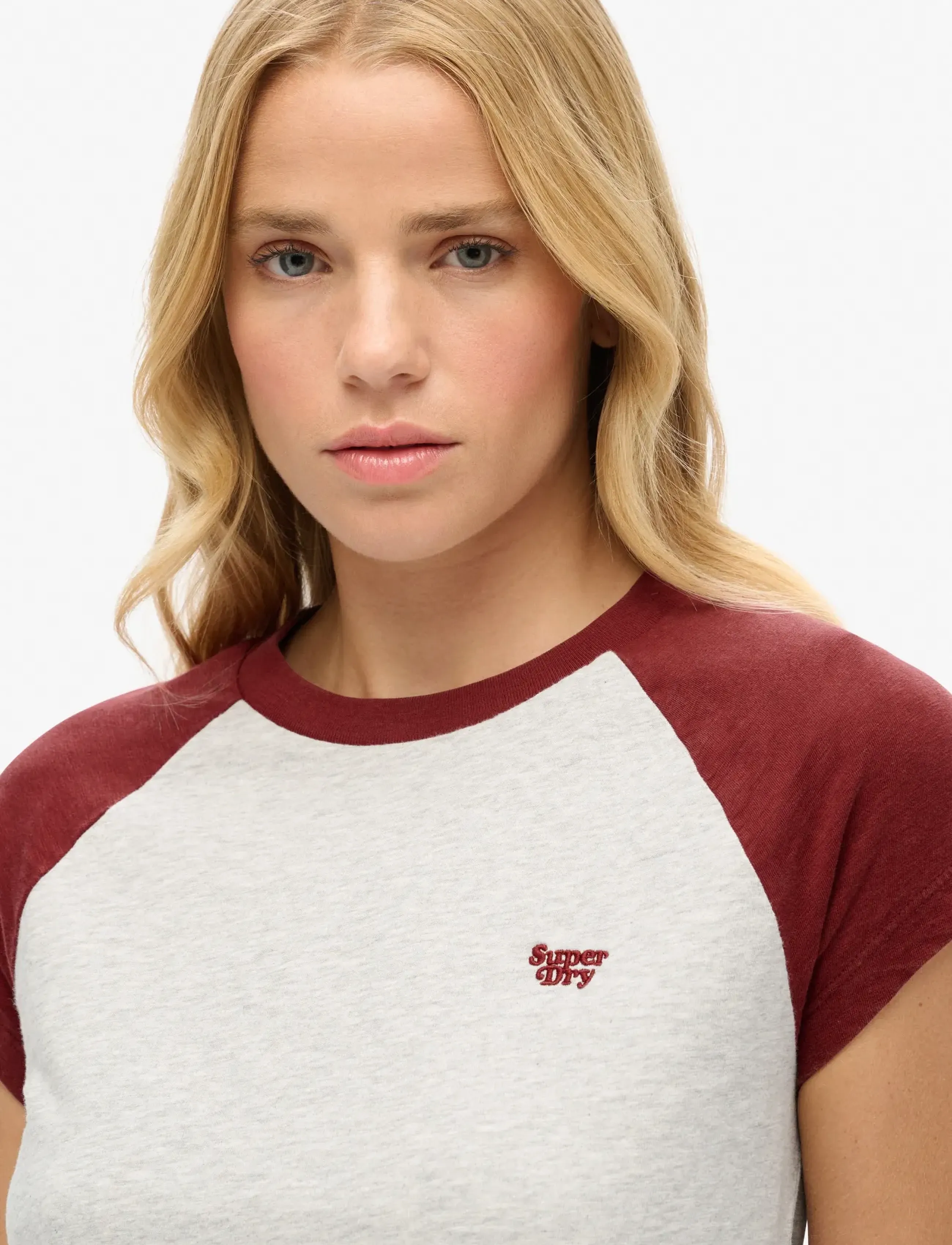 Superdry - ESSENTIAL LOGO RAGLAN SLUB TEE - t-shirts - rich burgundy/glacier grey - 2