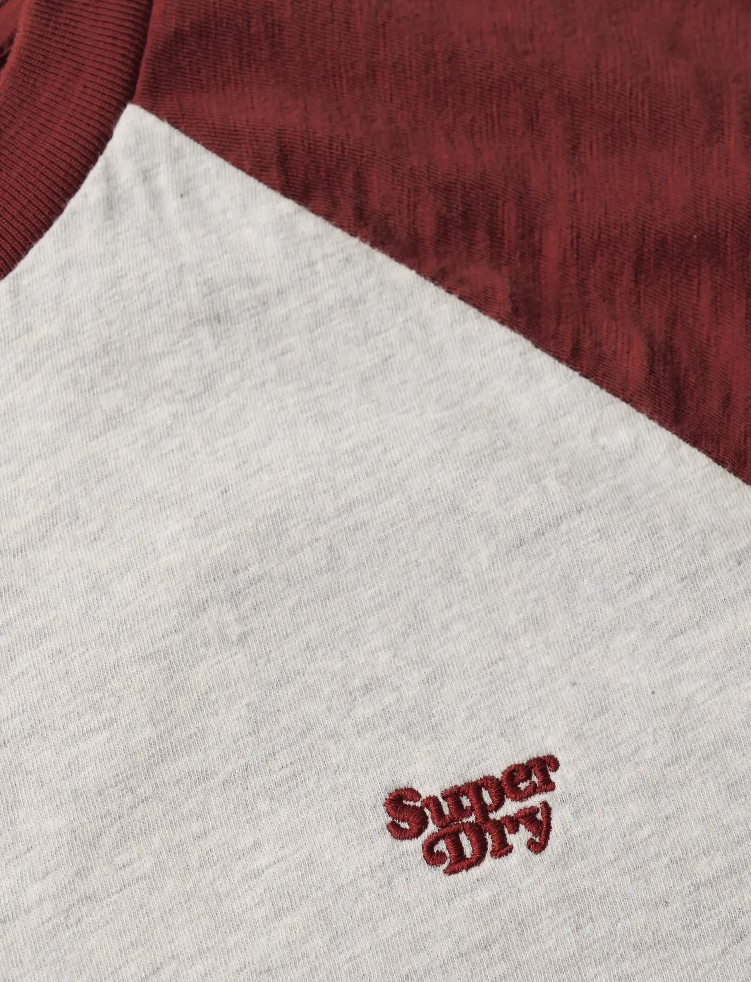 Superdry - ESSENTIAL LOGO RAGLAN SLUB TEE - t-shirts - rich burgundy/glacier grey - 4
