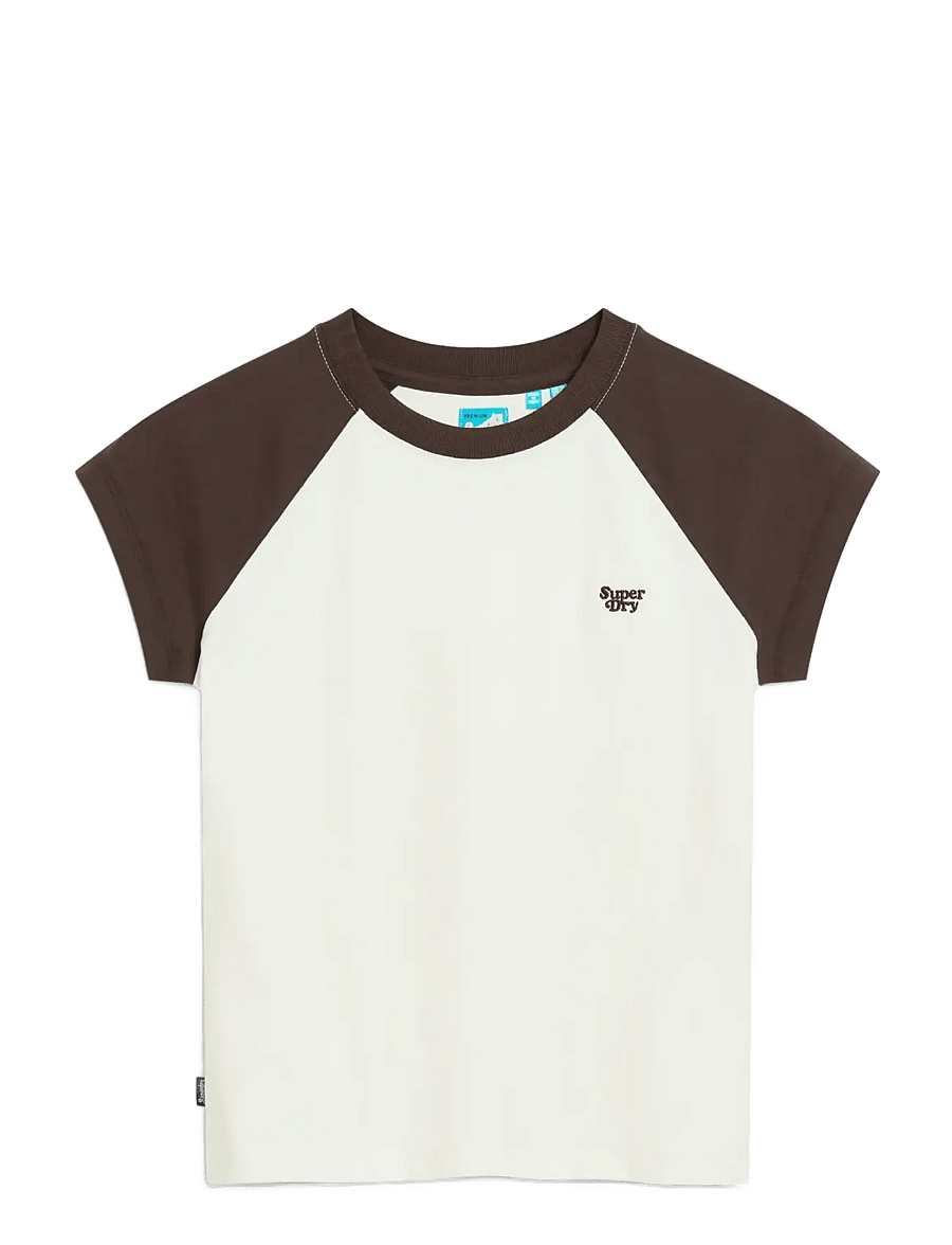 Superdry - ESSENTIAL LOGO RAGLAN SLUB TEE - t-särgid - dark brown/ off white - 1