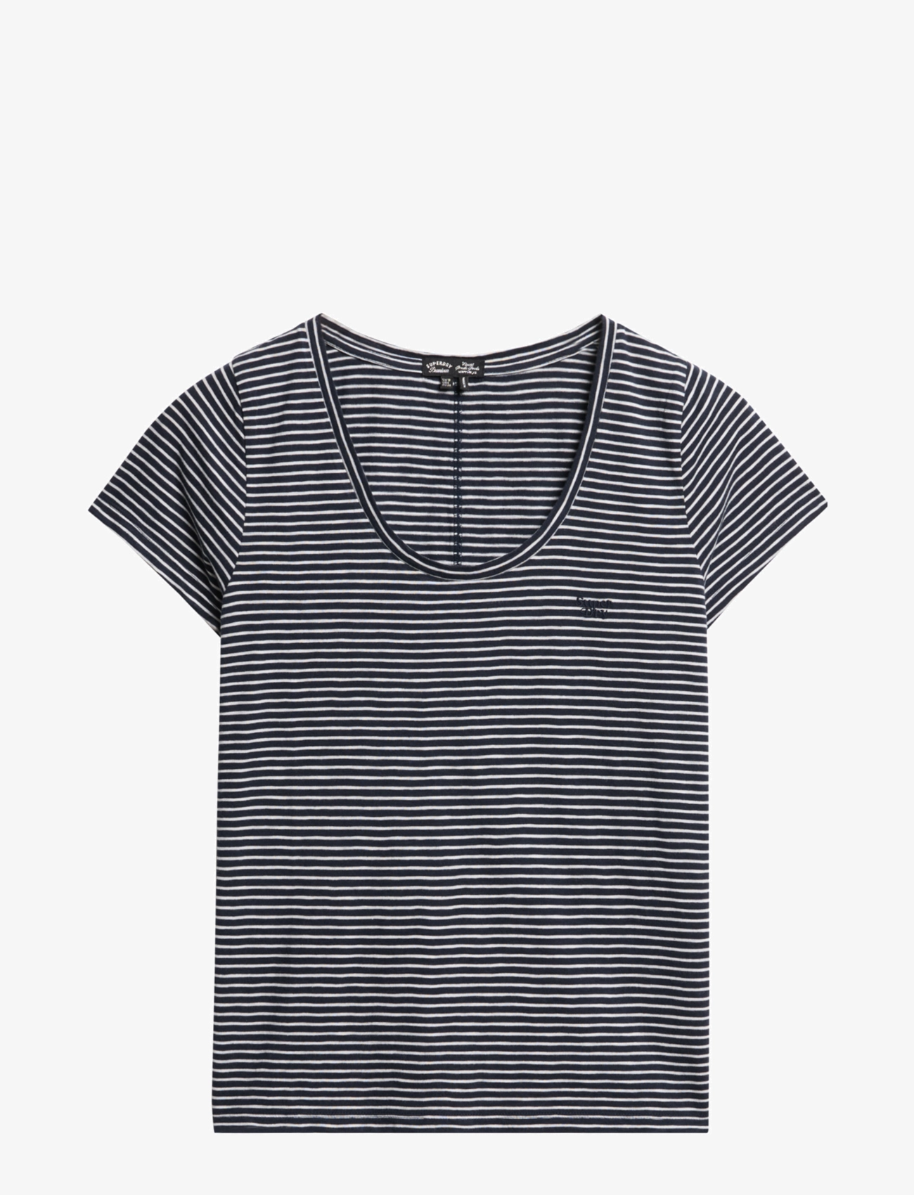 Superdry - SCOOP NECK TEE - laveste priser - deep navy/optic stripe - 2