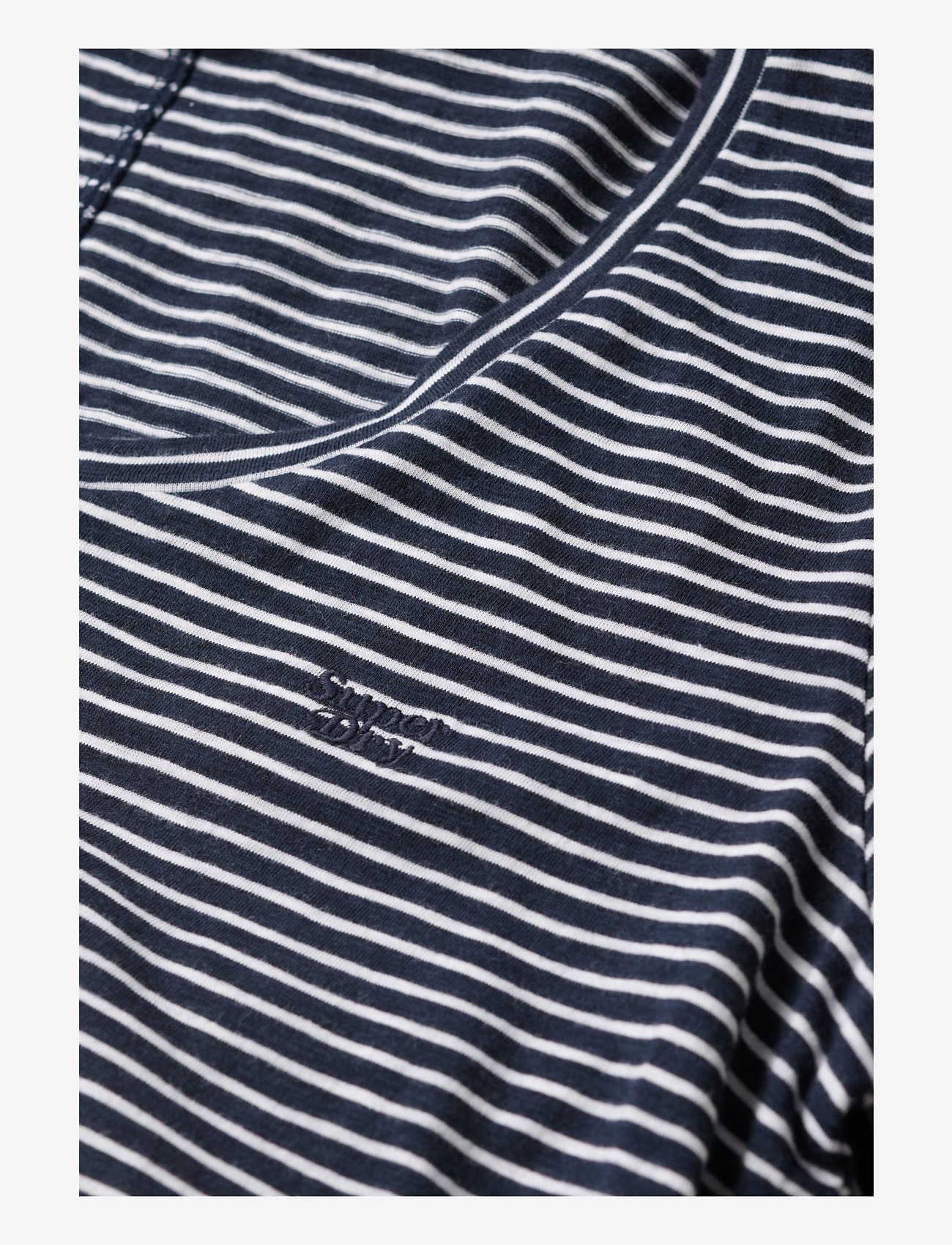 Superdry - SCOOP NECK TEE - t-skjorter - deep navy/optic stripe - 3