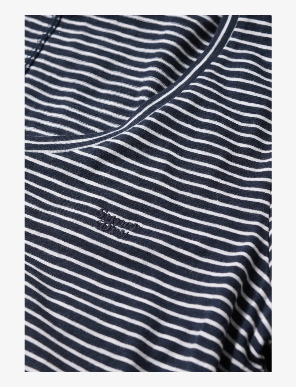 Superdry - SCOOP NECK TEE - t-shirts - deep navy/optic stripe - 3