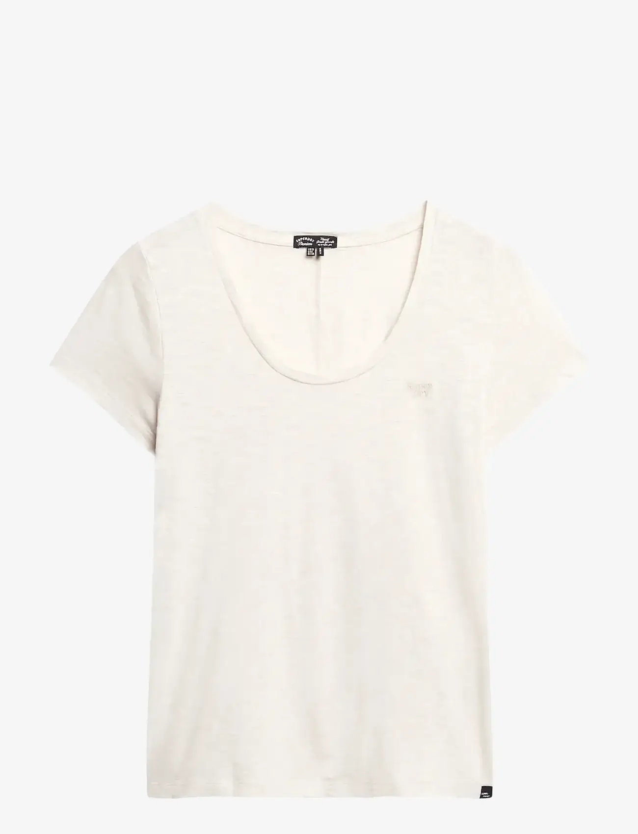Superdry - SCOOP NECK TEE - t-särgid - light oat marl - 1