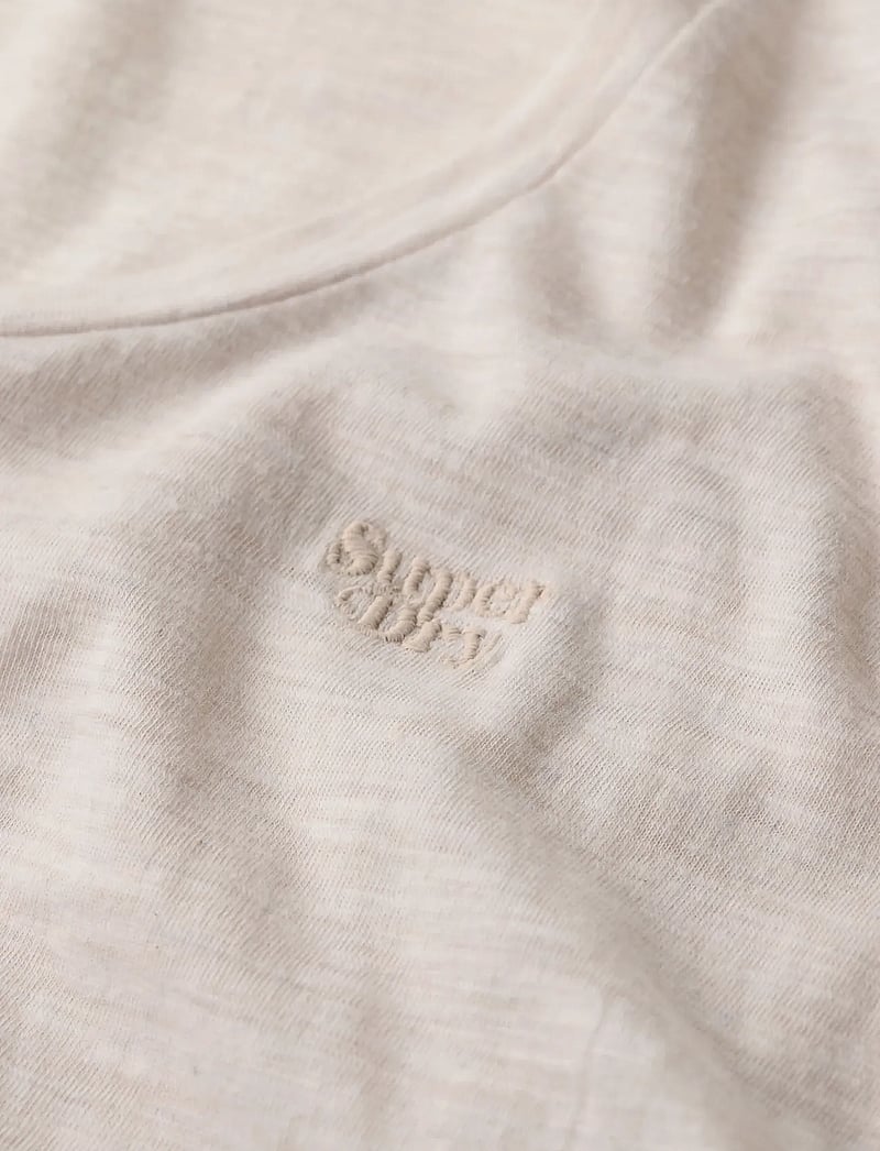Superdry - SCOOP NECK TEE - t-särgid - light oat marl - 3