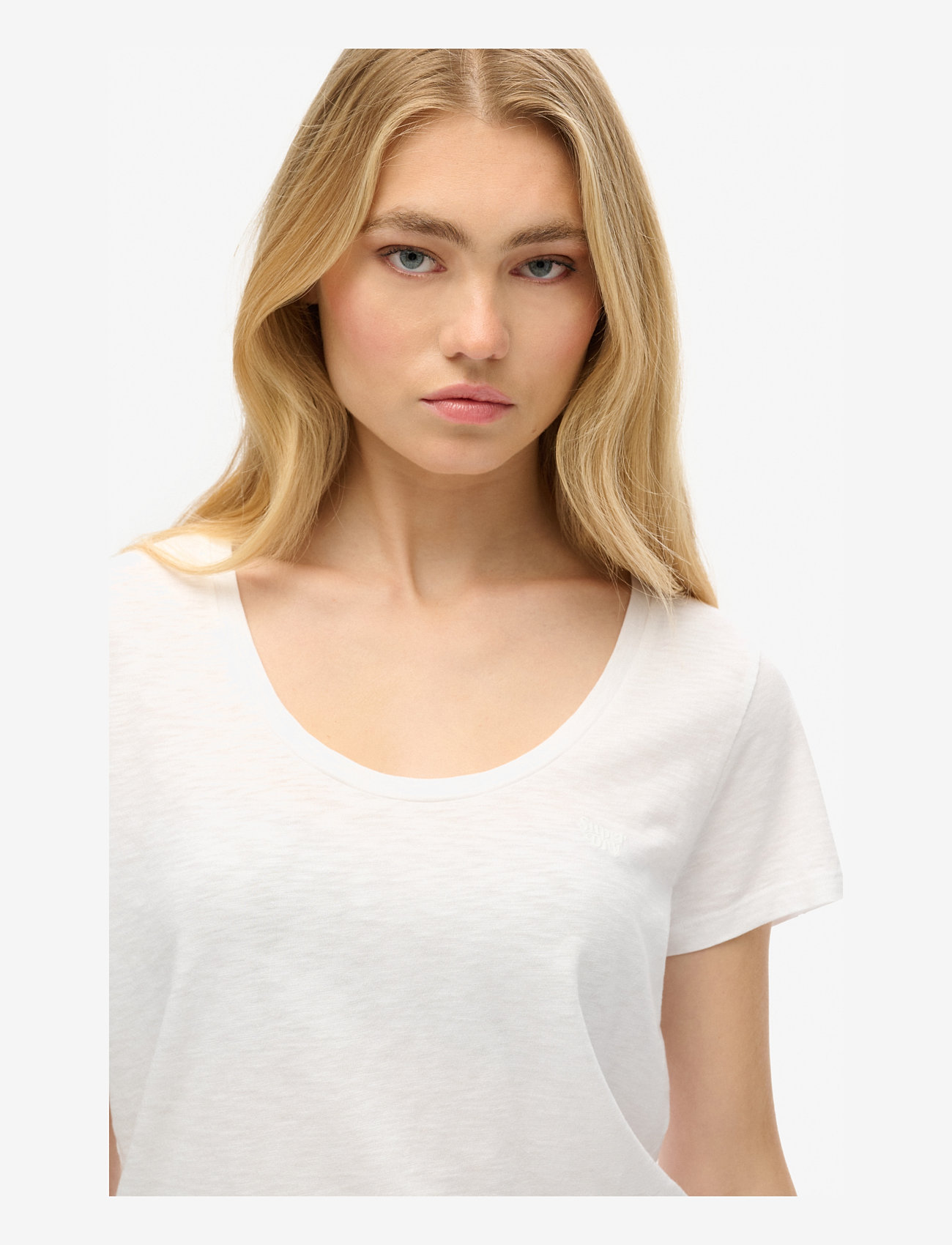 Superdry - SCOOP NECK TEE - efterårstøj - optic - 4
