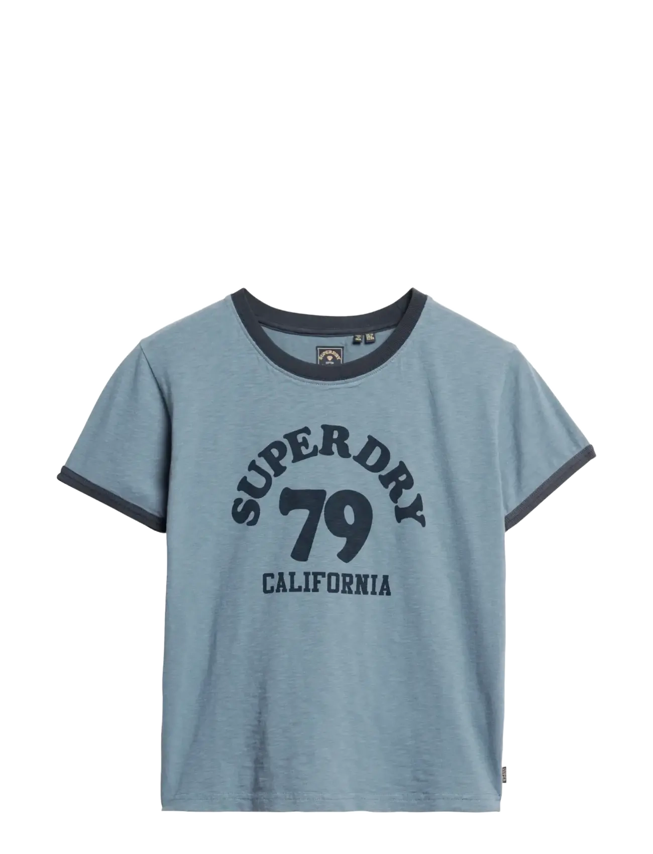 Superdry BEACH GRAPHIC FITTED RINGER T - Tøj - WEDGEWOOD BLUE / blue