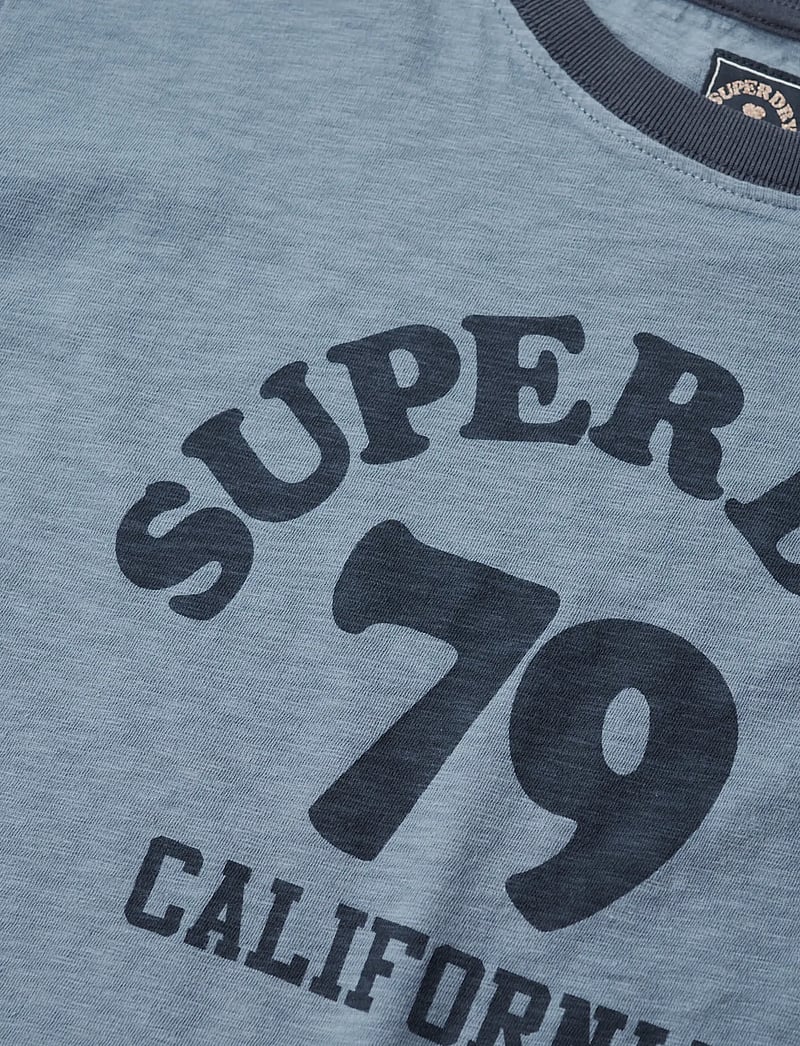 Superdry - BEACH GRAPHIC FITTED RINGER T - t-shirts - wedgewood blue - 5
