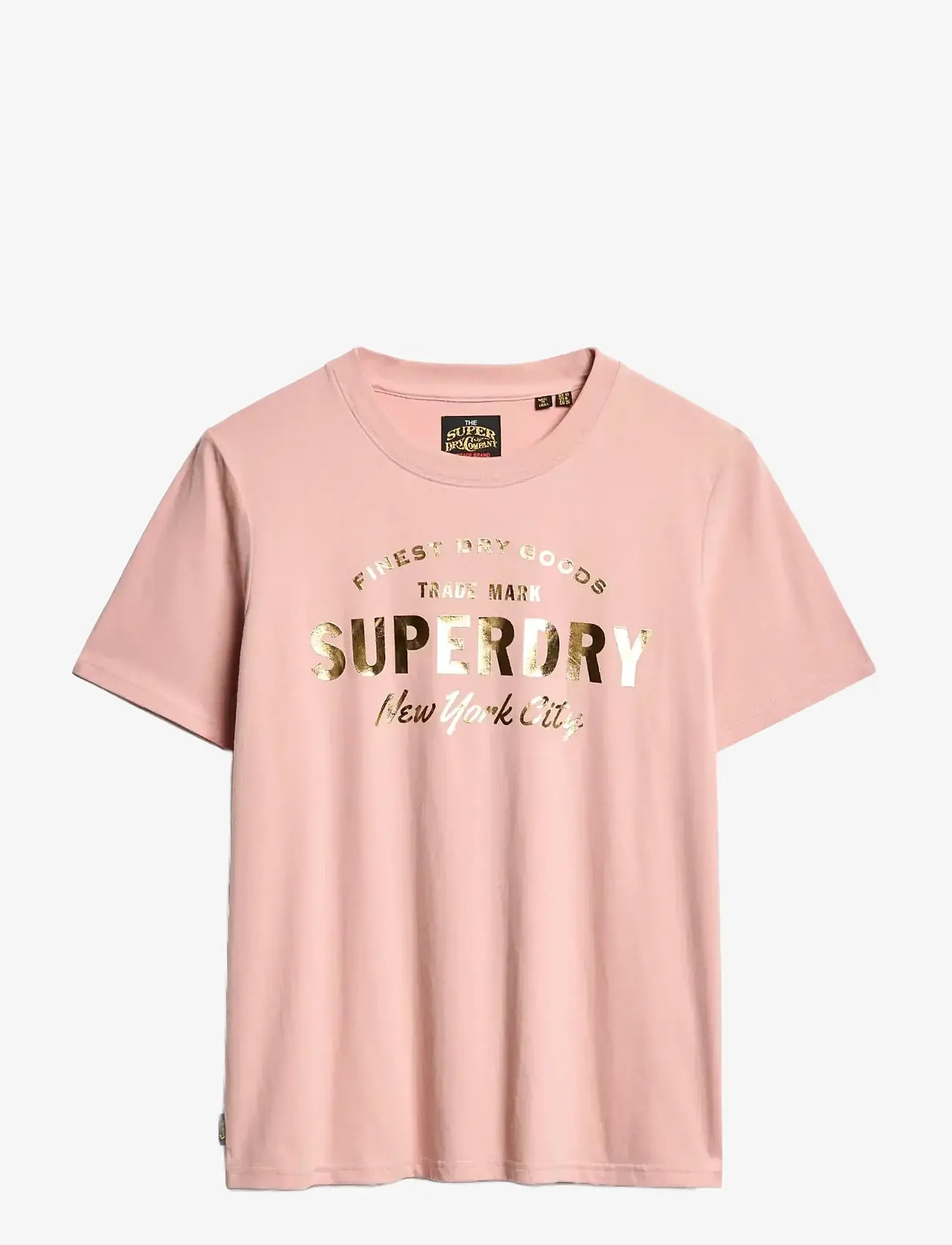 Superdry - LUXE METALLIC LOGO RELAXED TEE - t-shirts - blush pink - 1