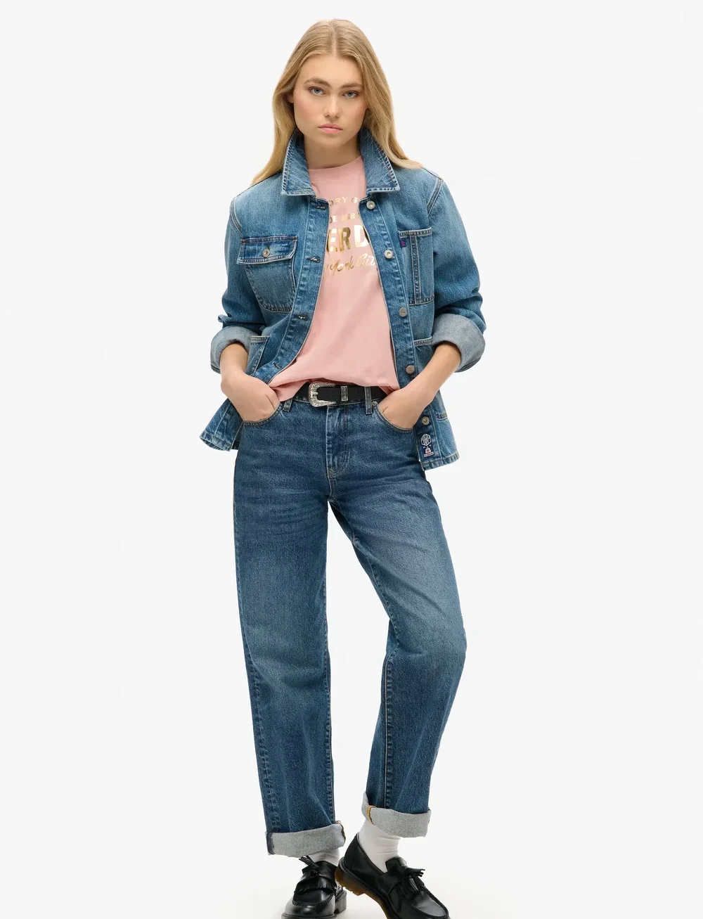 Superdry - LUXE METALLIC LOGO RELAXED TEE - t-shirts - blush pink - 2