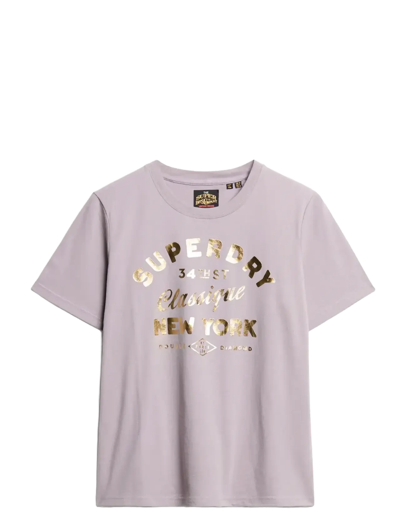 Superdry LUXE METALLIC LOGO RELAXED TEE - Tøj - BRASSICA LILAC / purple