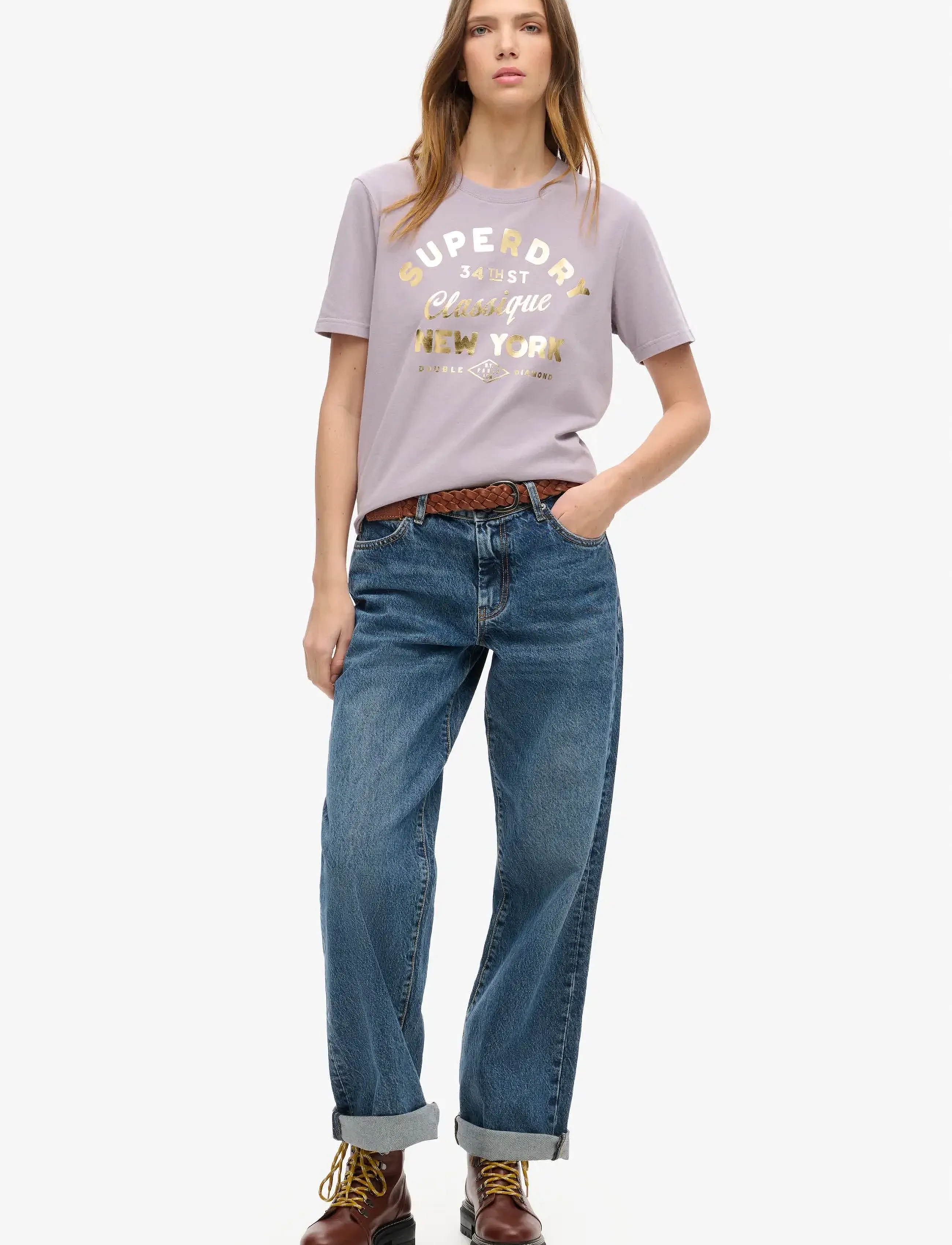Superdry - LUXE METALLIC LOGO RELAXED TEE - brassica lilac - 2
