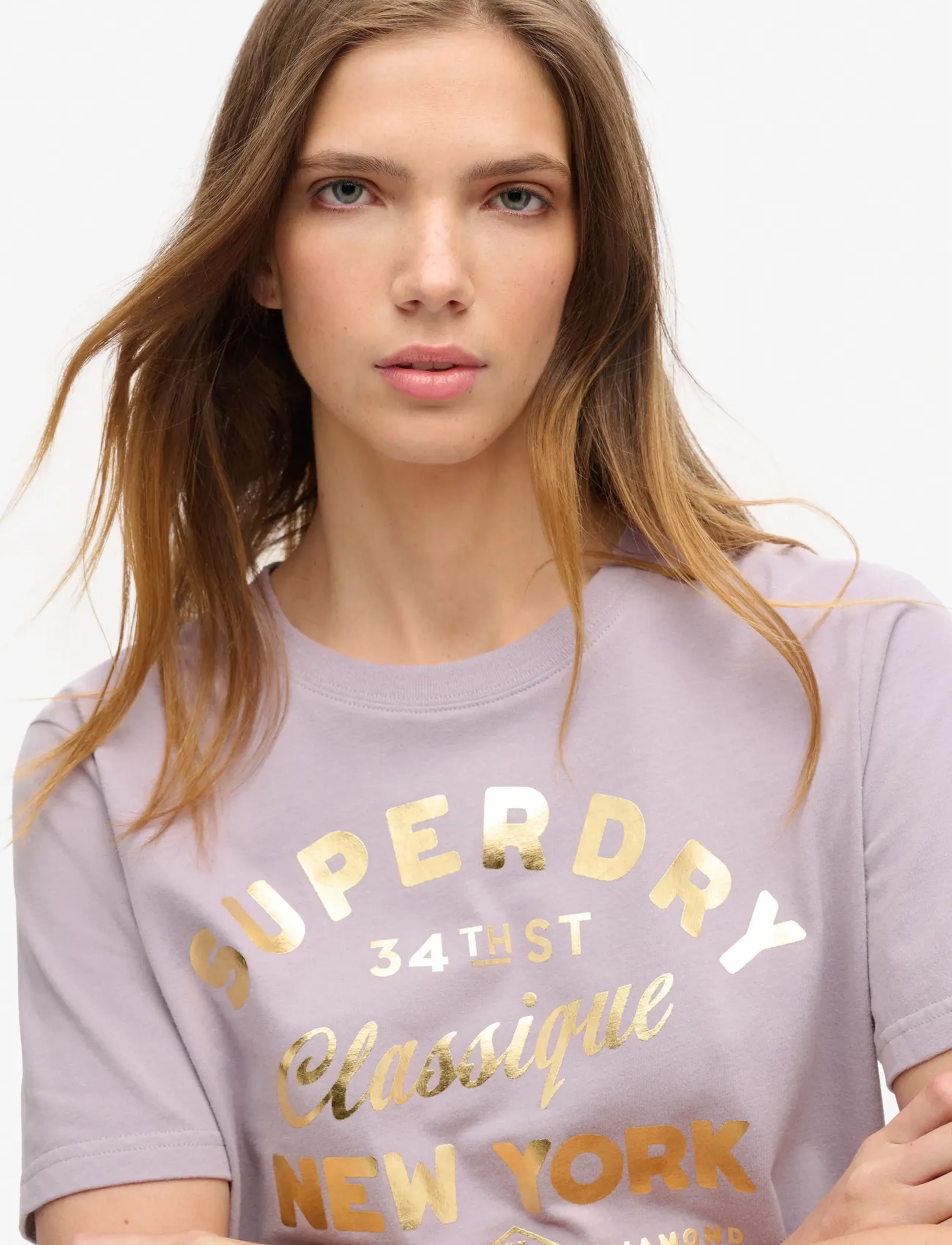 Superdry - LUXE METALLIC LOGO RELAXED TEE - brassica lilac - 3
