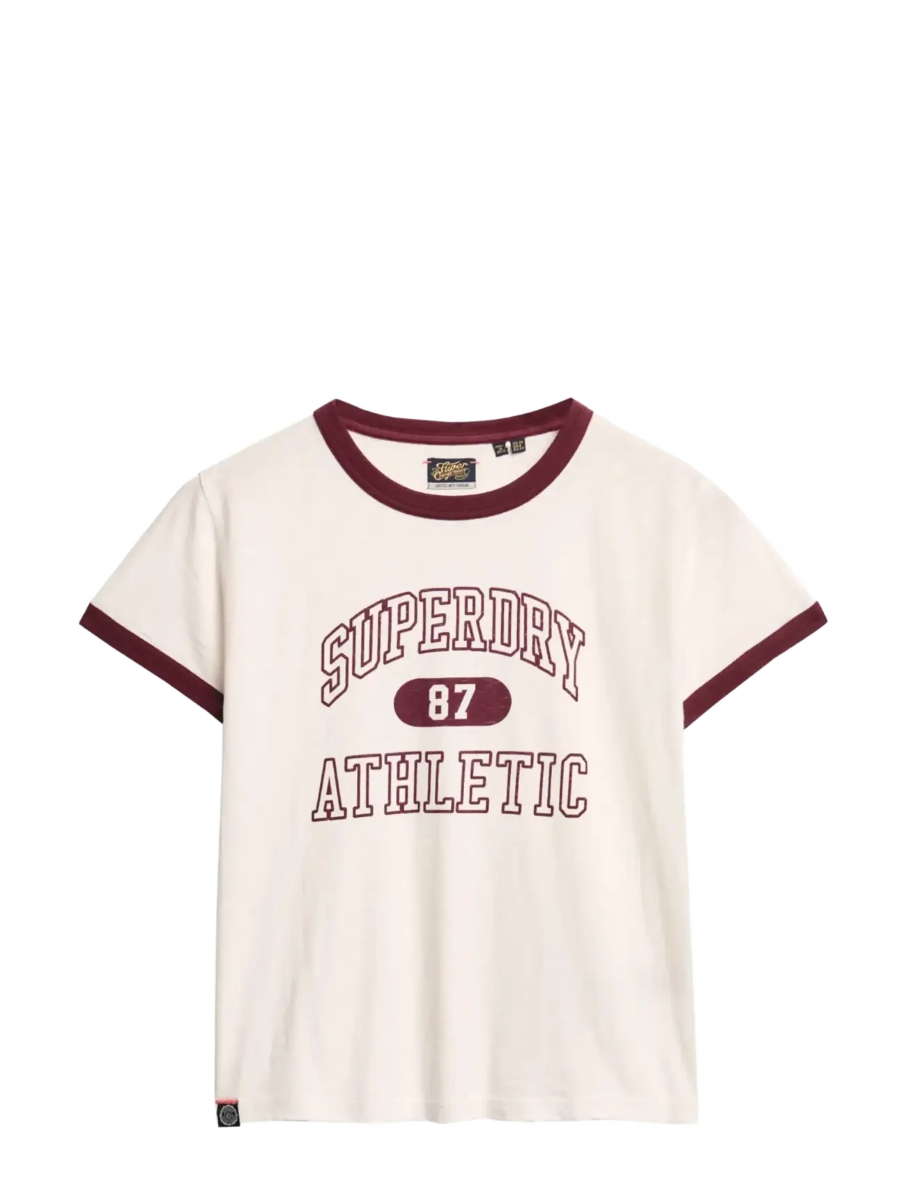 SUPERDRY Athletic Ringer Fitted Tshirt Cream - 38 - Damen