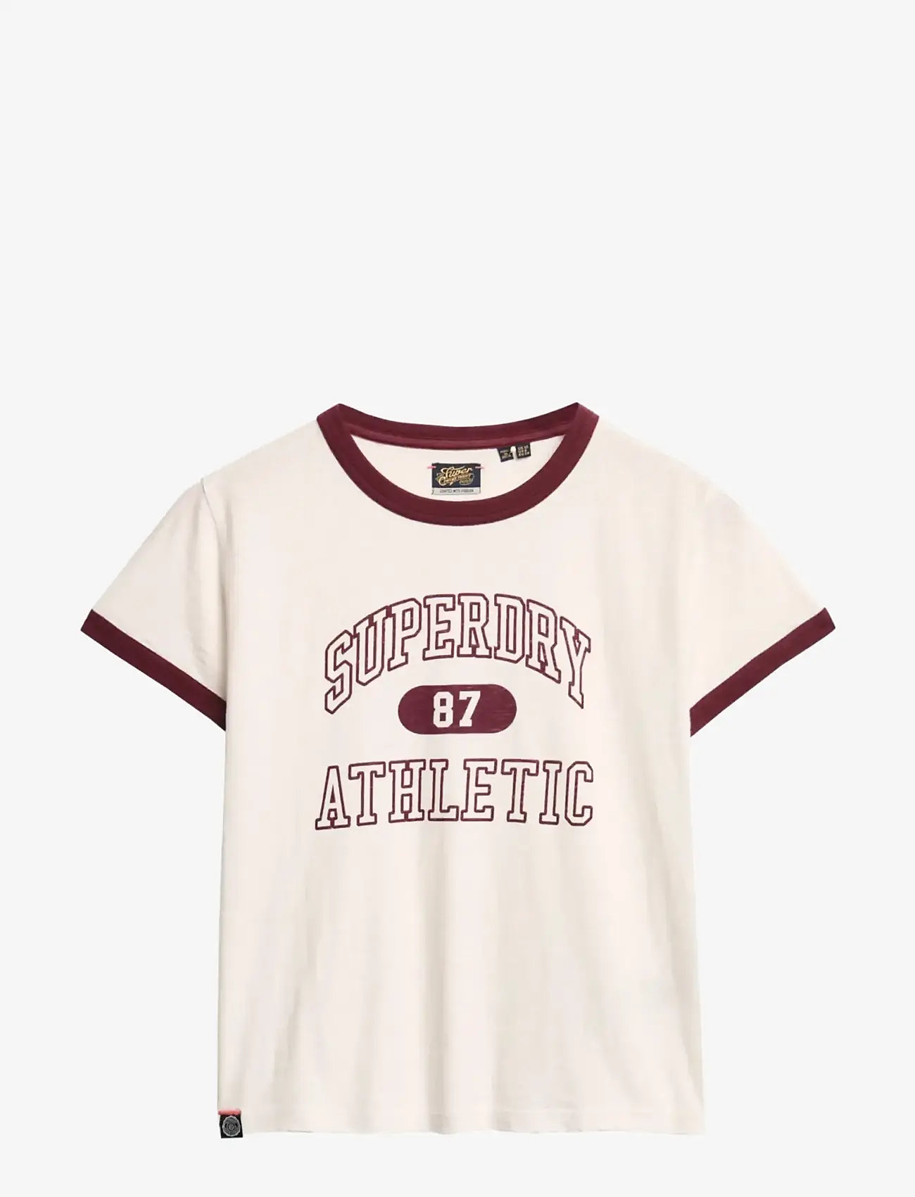 Superdry - ATHLETIC RINGER FITTED TSHIRT - laagste prijzen - off white slub - 1