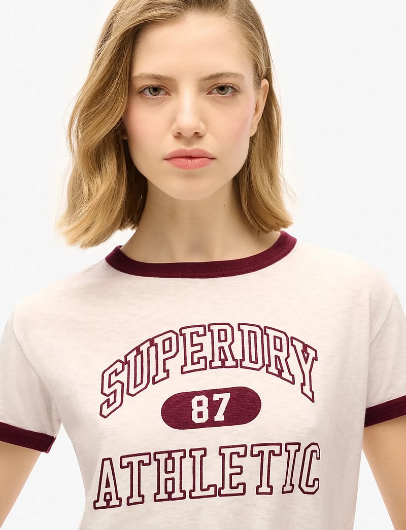 Superdry - ATHLETIC RINGER FITTED TSHIRT - t-shirts - off white slub - 2