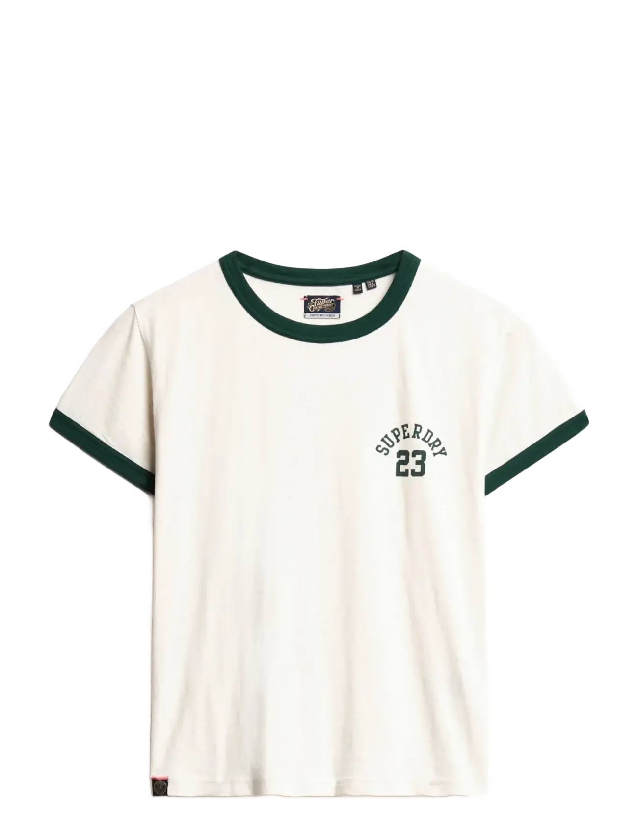 SUPERDRY Athletic Ringer Fitted Tshirt Cream - 40 - Damen