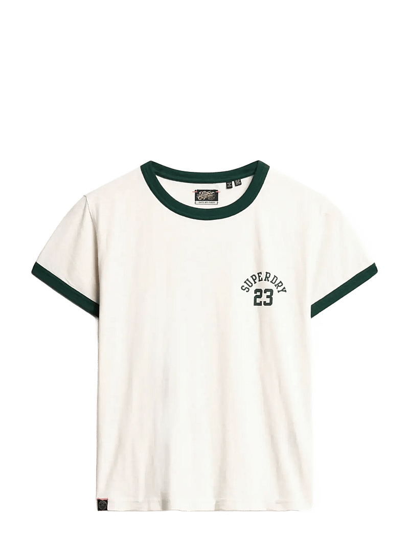 Superdry - ATHLETIC RINGER FITTED TSHIRT - t-shirts - turtledove cream slub - 1