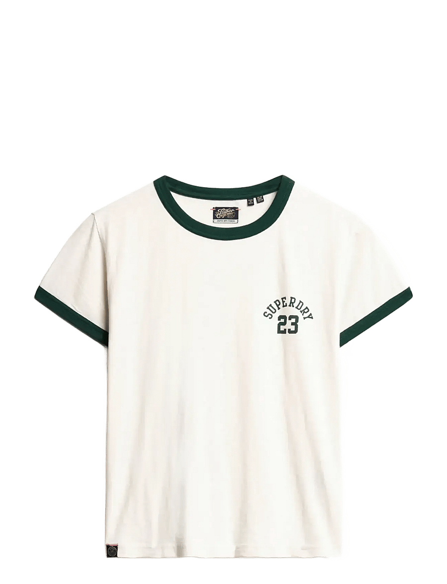 Superdry - ATHLETIC RINGER FITTED TSHIRT - t-shirts - turtledove cream slub - 1