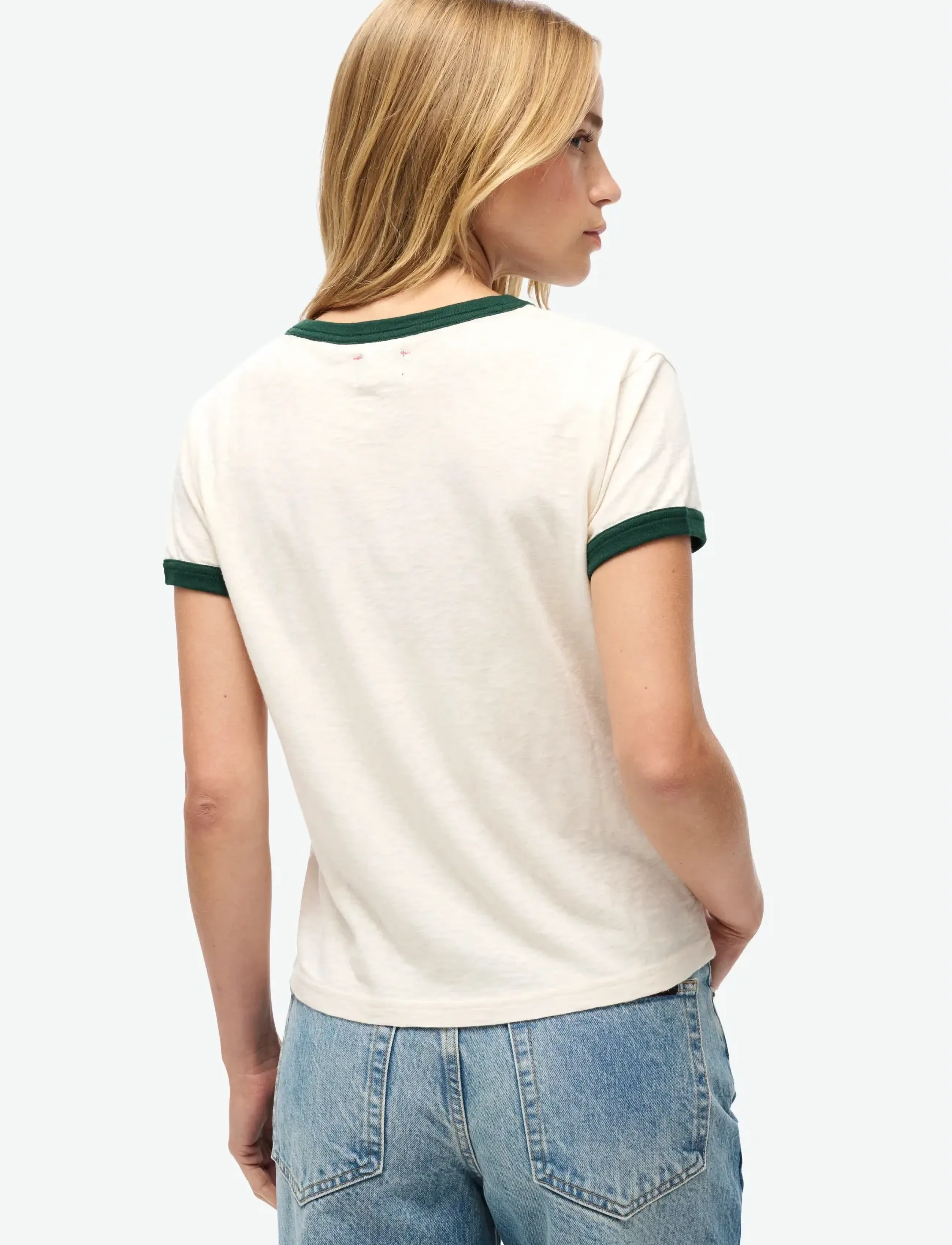 Superdry - ATHLETIC RINGER FITTED TSHIRT - madalaimad hinnad - turtledove cream slub - 3