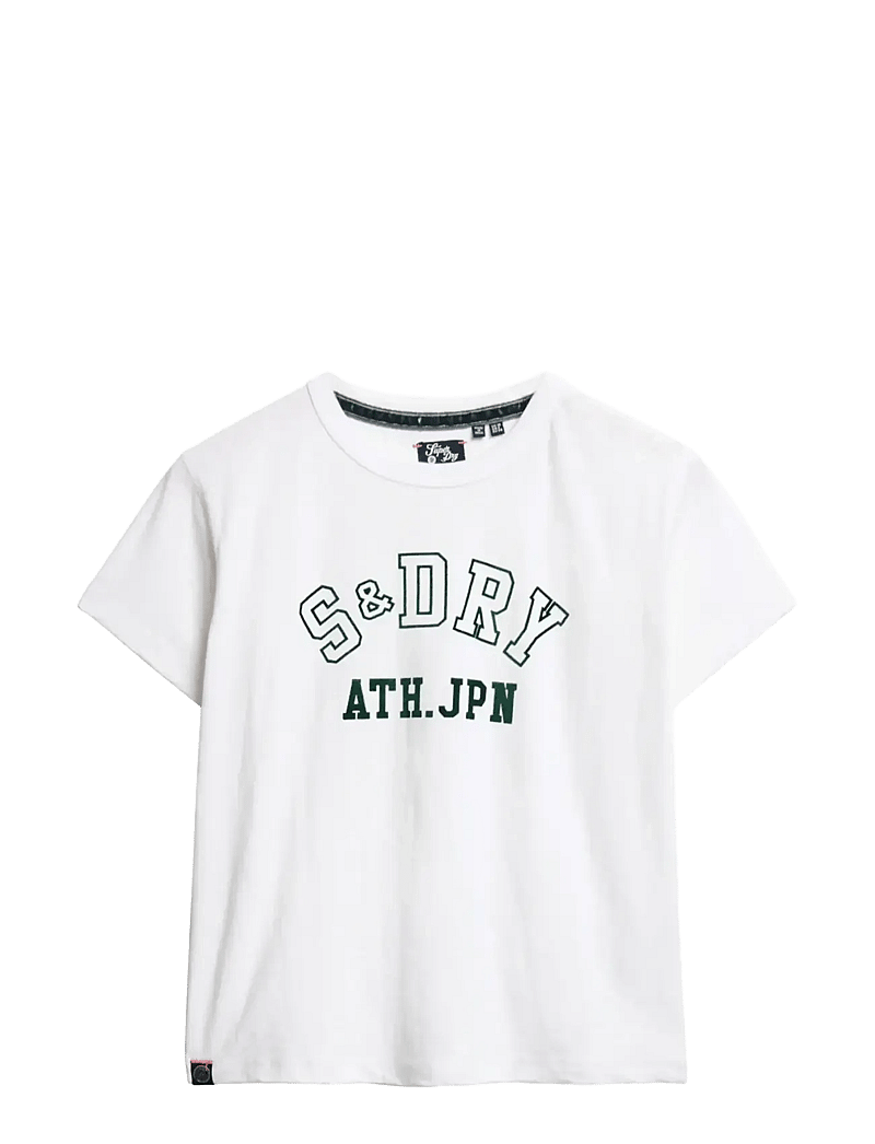 Superdry - ATHLETIC GRAPHIC FITTED TSHIRT - t-shirts - off white slub - 1
