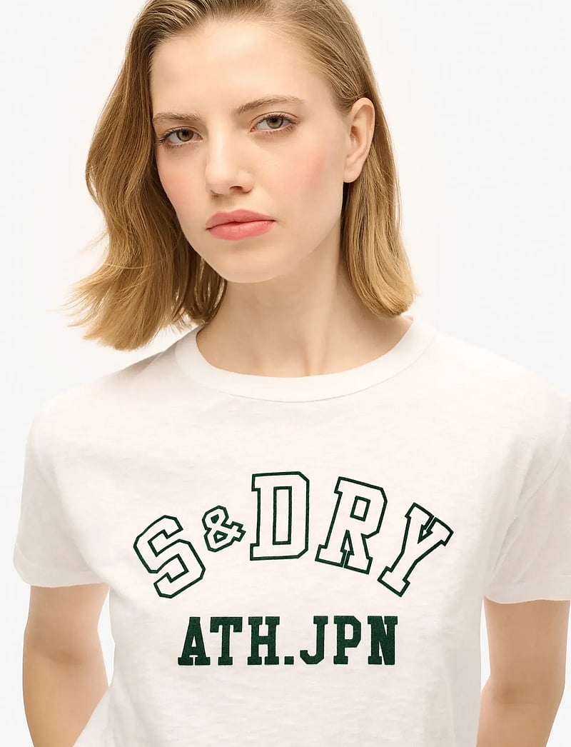 Superdry - ATHLETIC GRAPHIC FITTED TSHIRT - t-shirts - off white slub - 2