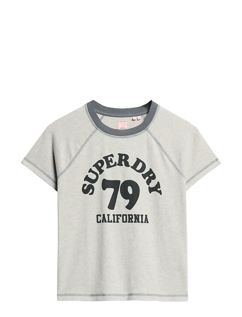 Superdry - ATHLETIC RAGLAN GRAPHIC TEE - t-shirts - grey marl - 1