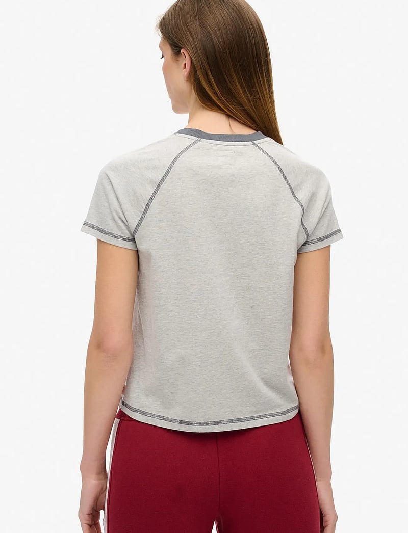 Superdry - ATHLETIC RAGLAN GRAPHIC TEE - t-shirts - grey marl - 4