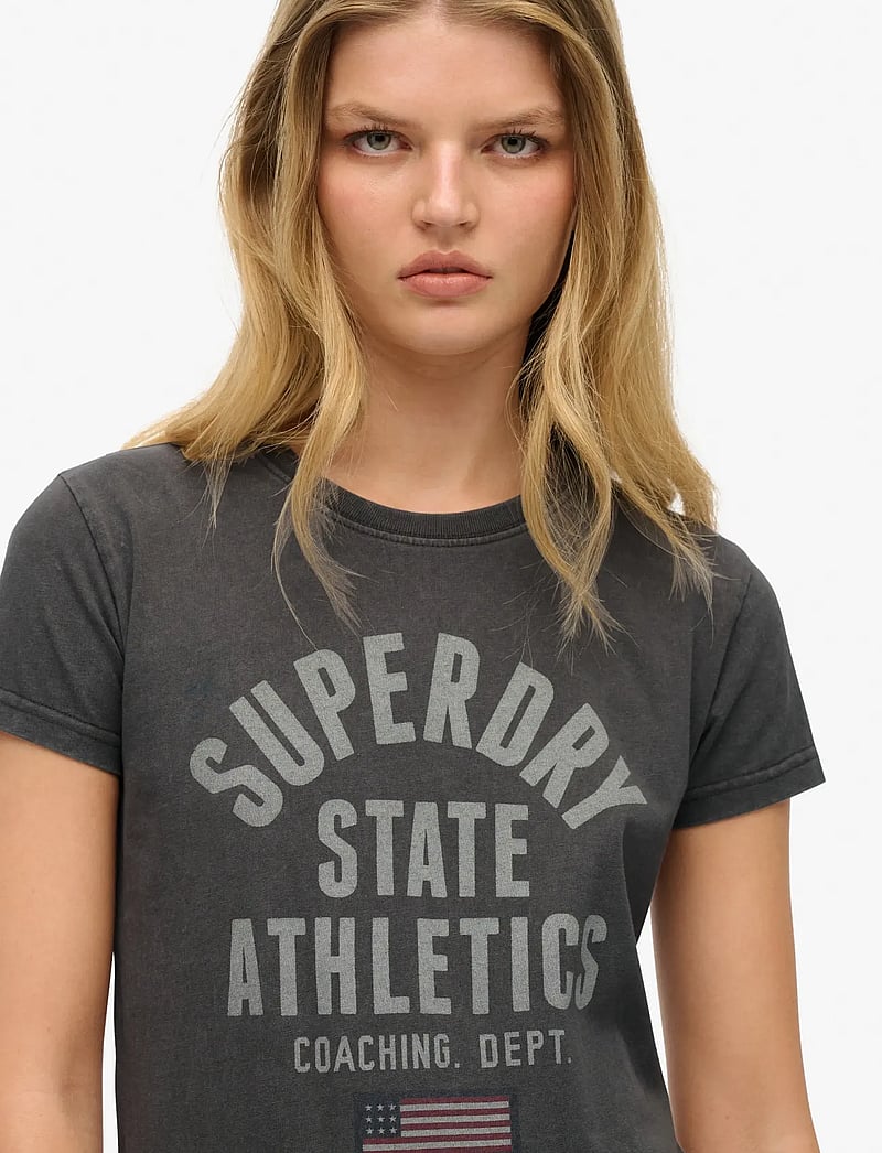 Superdry - ATH GRAPHIC FITTED TEE - t-shirts - charcoal - 3