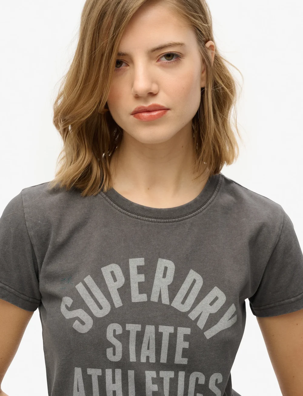 Superdry - ATH GRAPHIC FITTED TEE - t-shirts - charcoal - 4