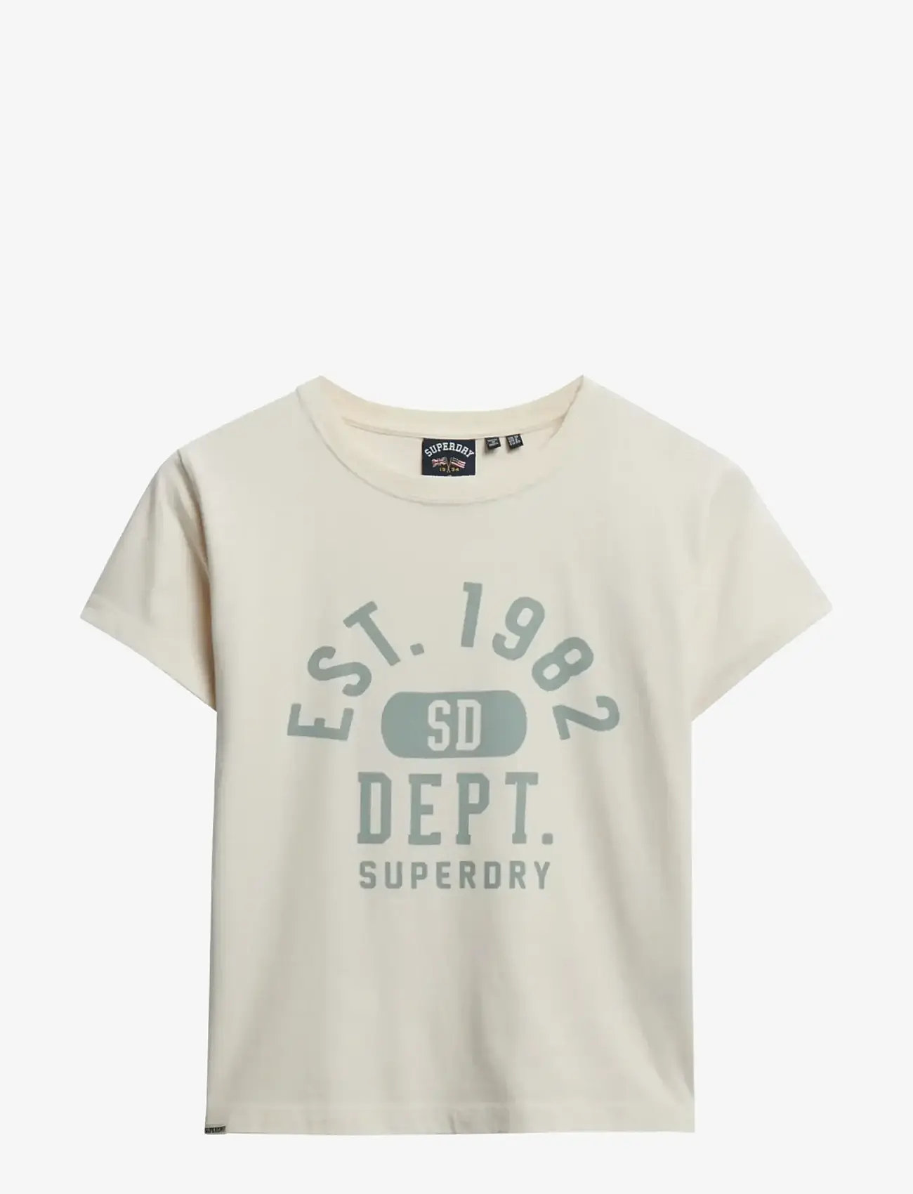 Superdry - ATH GRAPHIC FITTED TEE - die niedrigsten preise - desert bone off white - 1