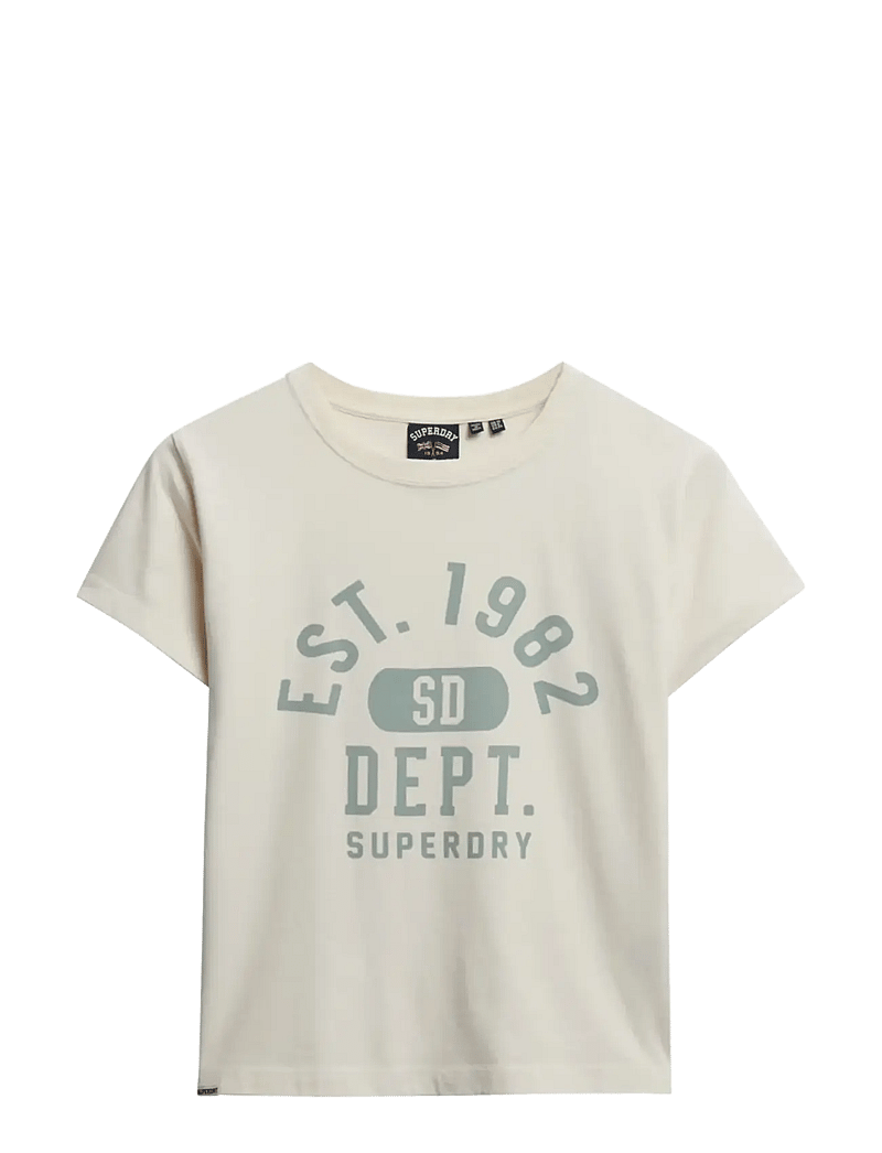Superdry - ATH GRAPHIC FITTED TEE - t-shirts - desert bone off white - 1