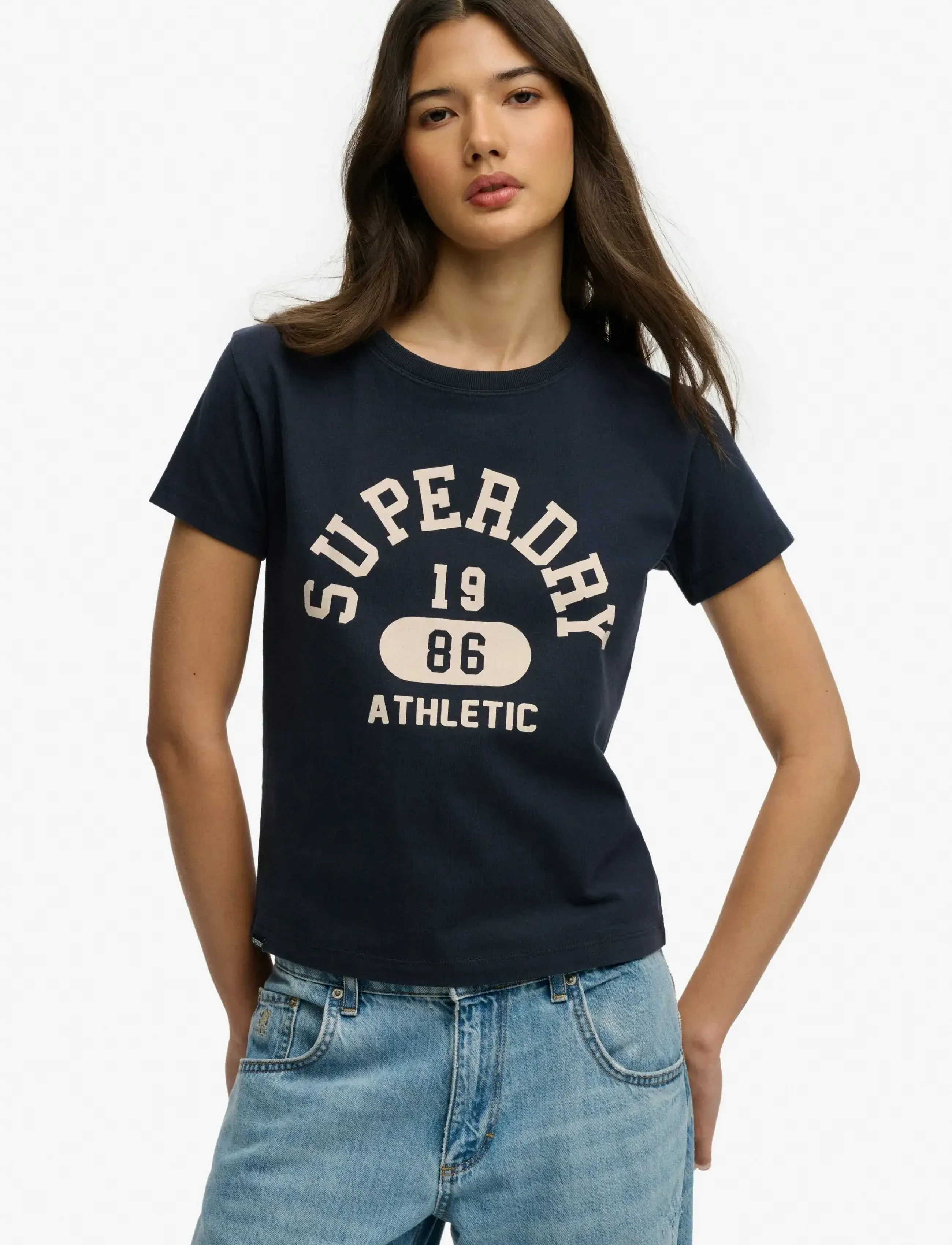 Superdry ATH GRAPHIC FITTED TEE - Superdry - ECLIPSE NAVY / navy