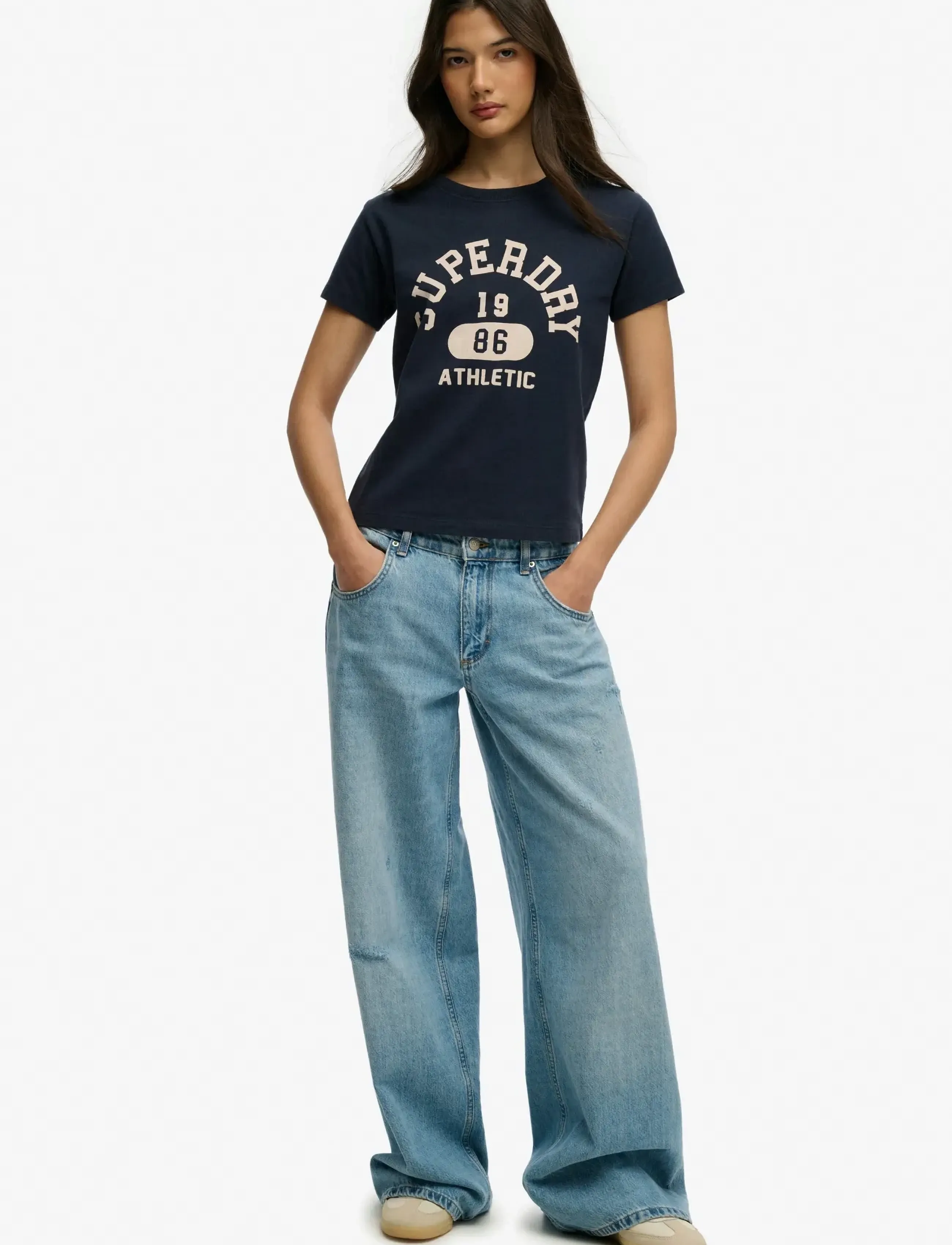 Superdry - ATH GRAPHIC FITTED TEE - t-shirts - eclipse navy - 4