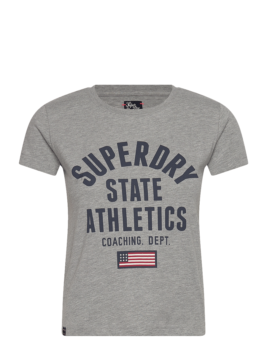 Superdry - ATH GRAPHIC FITTED TEE - t-shirts - grey marl - 1