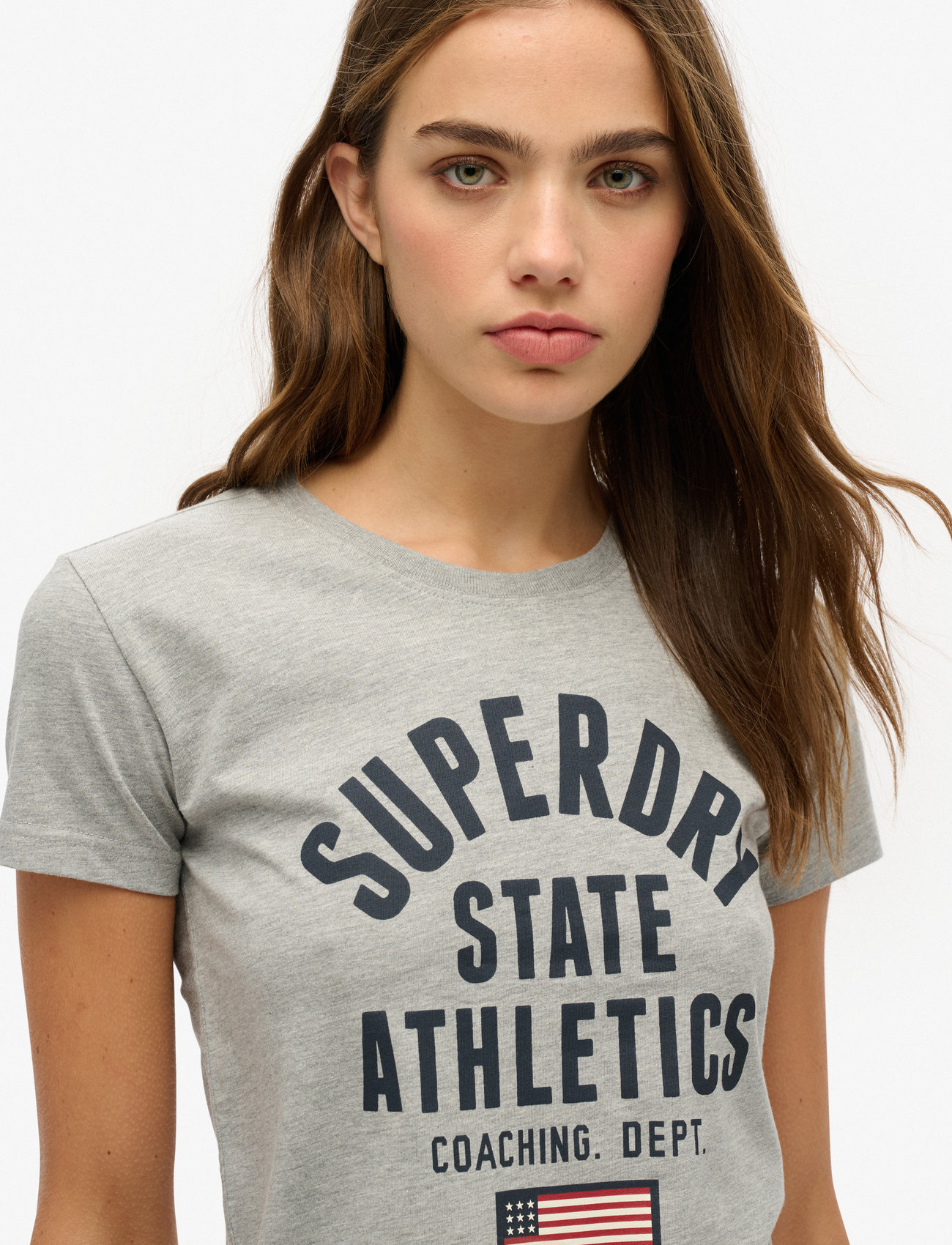 Superdry - ATH GRAPHIC FITTED TEE - herbstliche kleidung - grey marl - 4