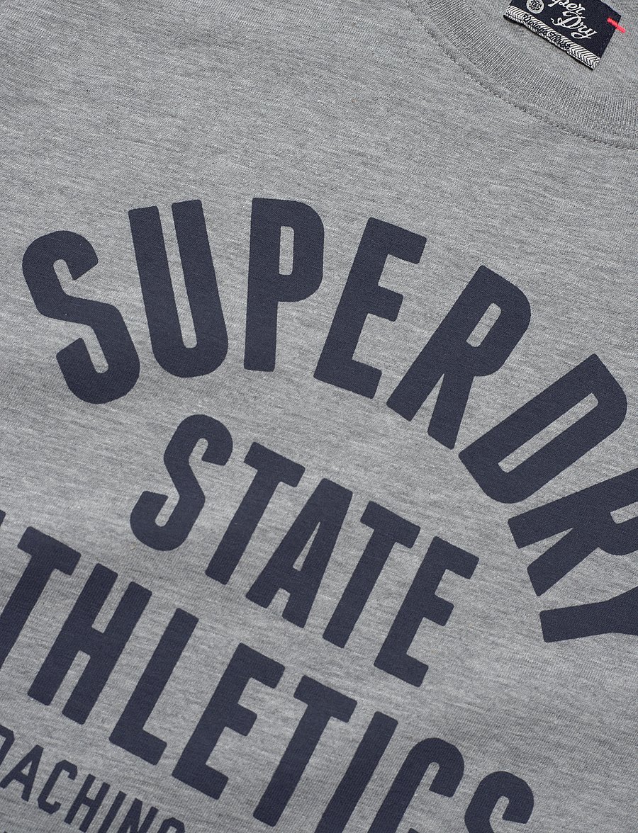 Superdry - ATH GRAPHIC FITTED TEE - t-shirts - grey marl - 4