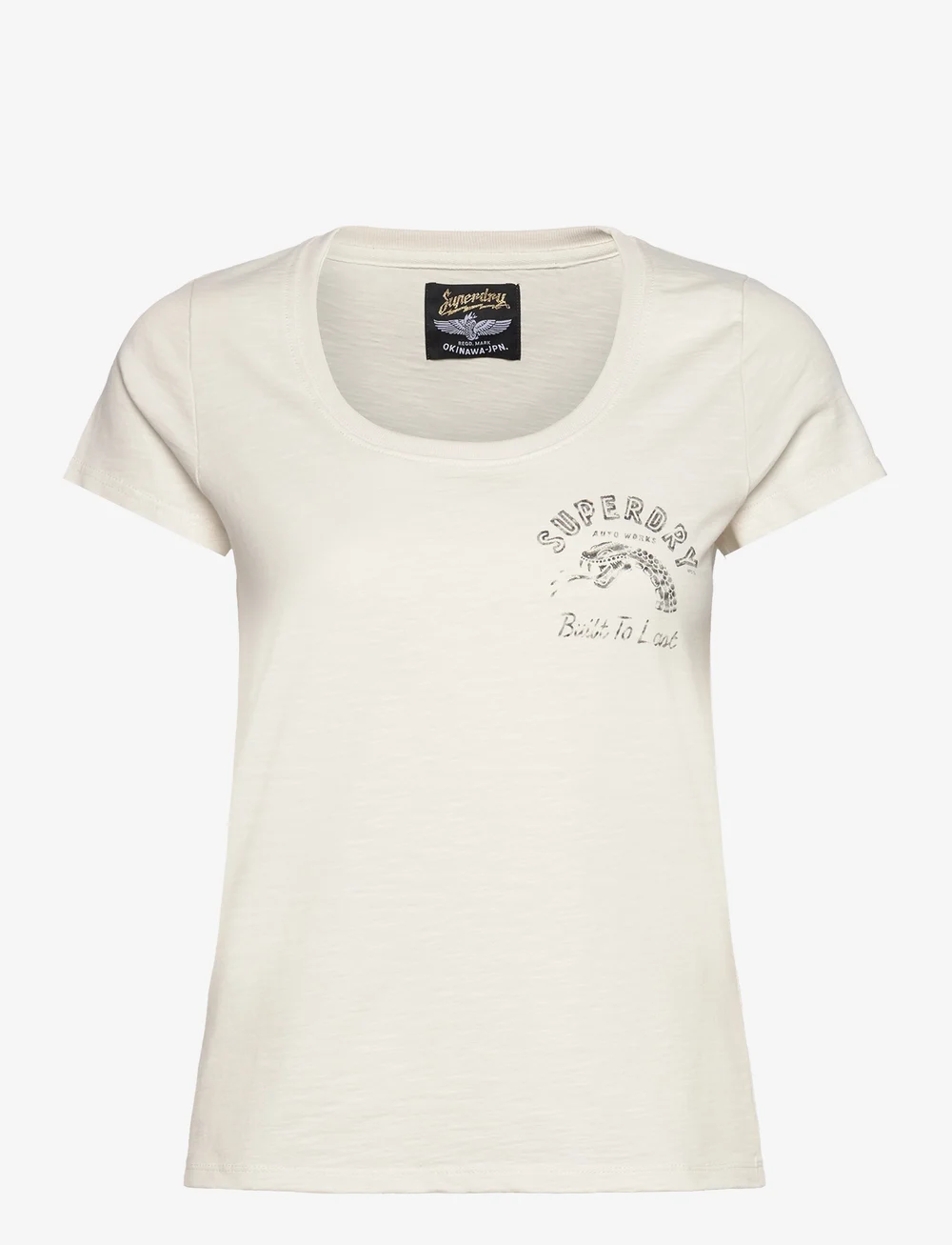 Superdry - LO-FI BIKER SCOOP NECK TEE - t-shirts - new chalk white - 1