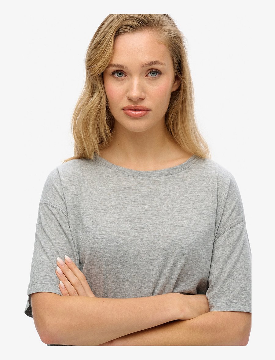 Superdry - STUDIOS DROPPED SHOULDER TEE - t-shirts - smoke grey marl - 3