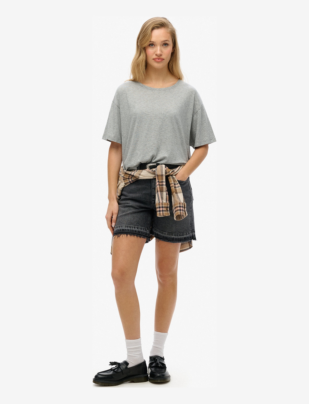 Superdry - STUDIOS DROPPED SHOULDER TEE - madalaimad hinnad - smoke grey marl - 4