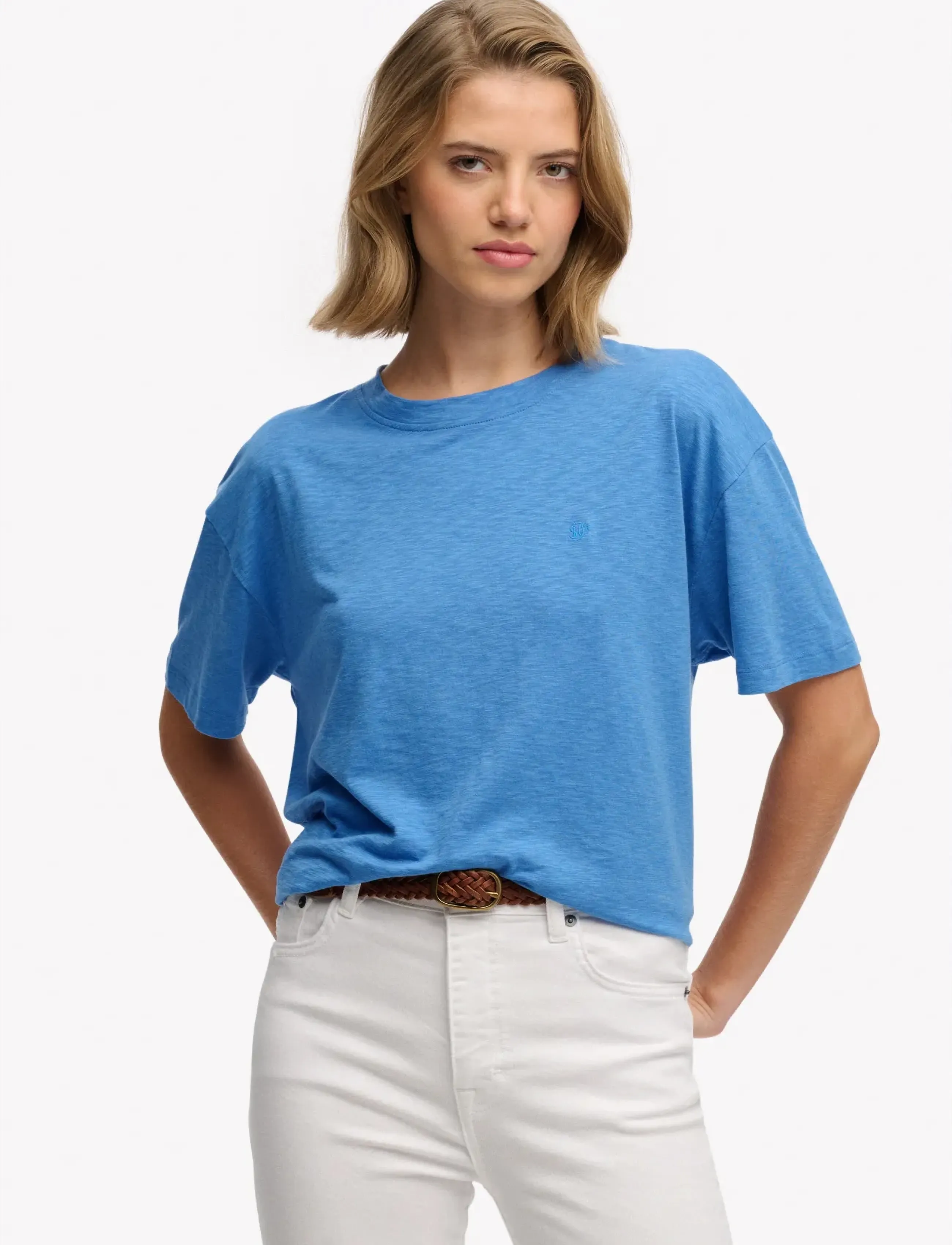 Superdry STUDIOS CREW TEE - Marškinėliai - BLUE YONDER / blue