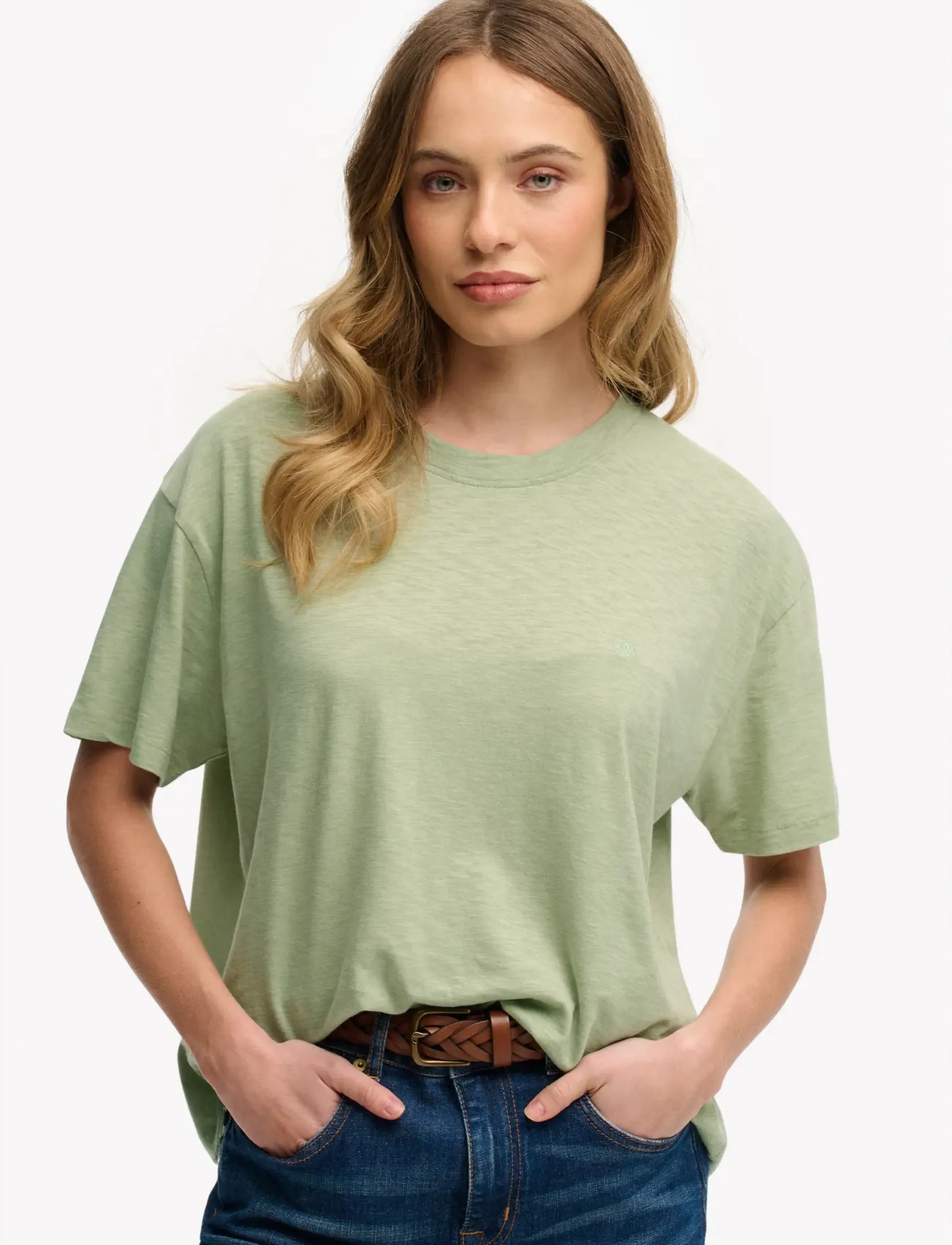 Superdry STUDIOS CREW TEE - T-shirts - DUSTY SAGE / green