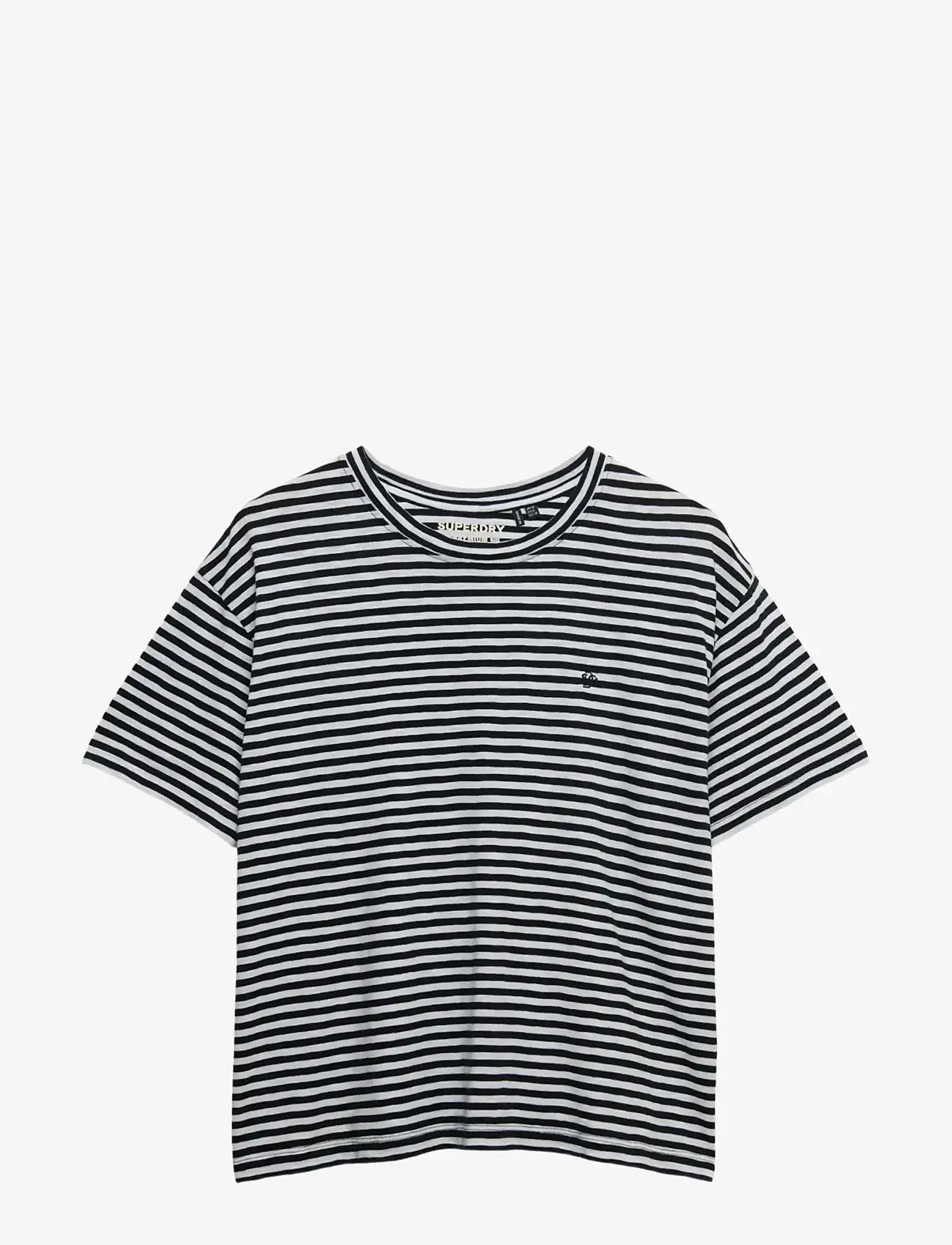 Superdry - STUDIOS CREW TEE - die niedrigsten preise - optic,black stripe - 1