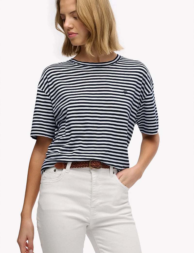 Superdry - STUDIOS CREW TEE - t-shirts - optic,black stripe - 3