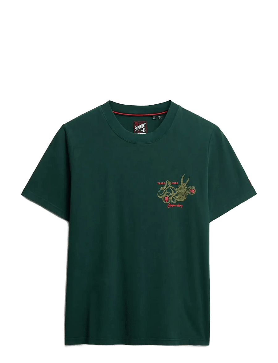 Superdry - TOKYO NARRATIVE RELAXED TEE - t-shirts - enamel green - 1