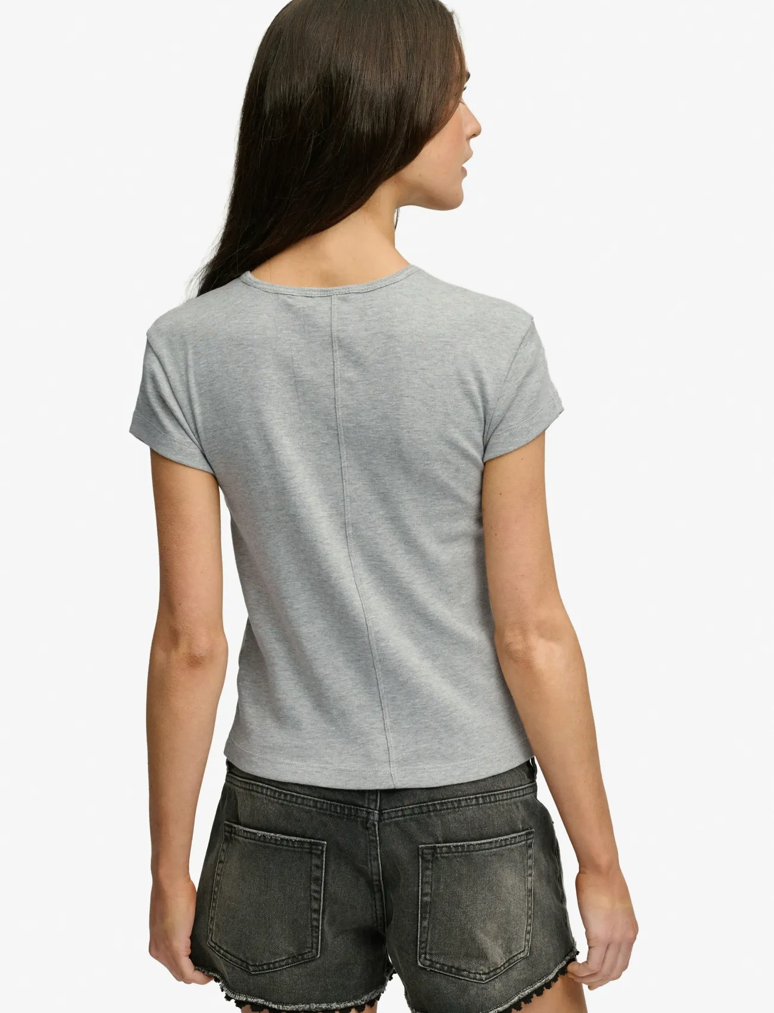 Superdry - ATHLETIC ESSENTIAL TEE - crop tops - grey marl - 2