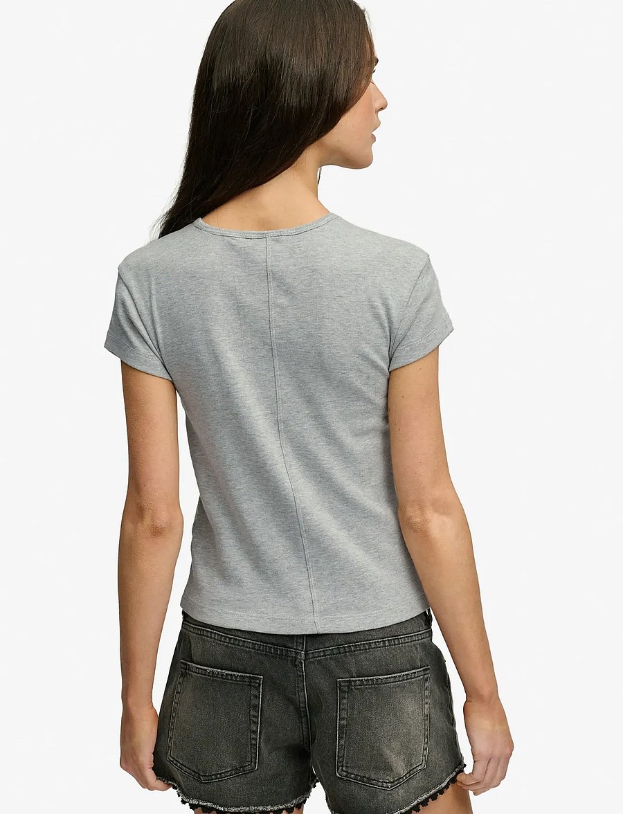 Superdry - ATHLETIC ESSENTIAL TEE - crop tops - grey marl - 2