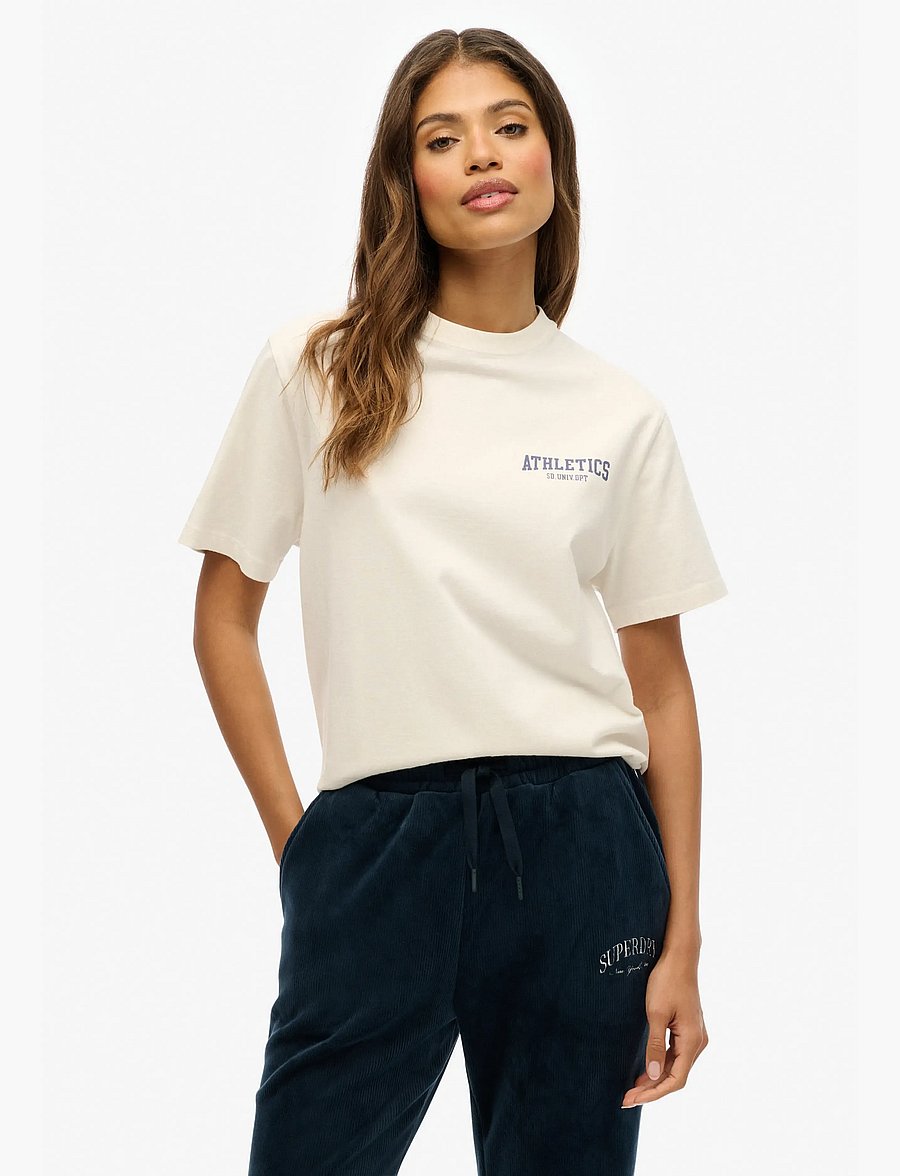 Superdry - ATH ESS OVERSIZED TSHIRT - t-shirts - desert bone off white - 0